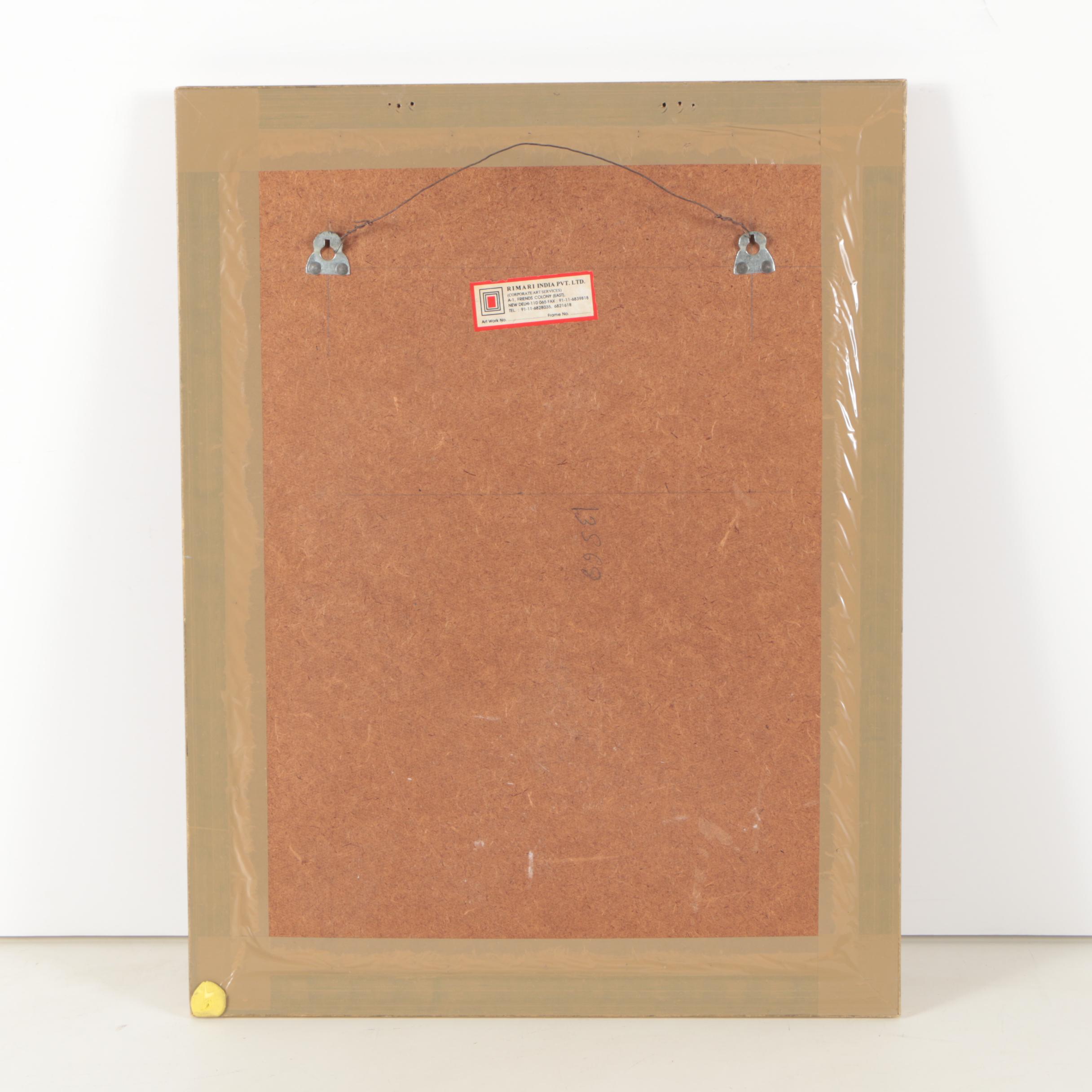 Embellished Gouache Portrait of a Man