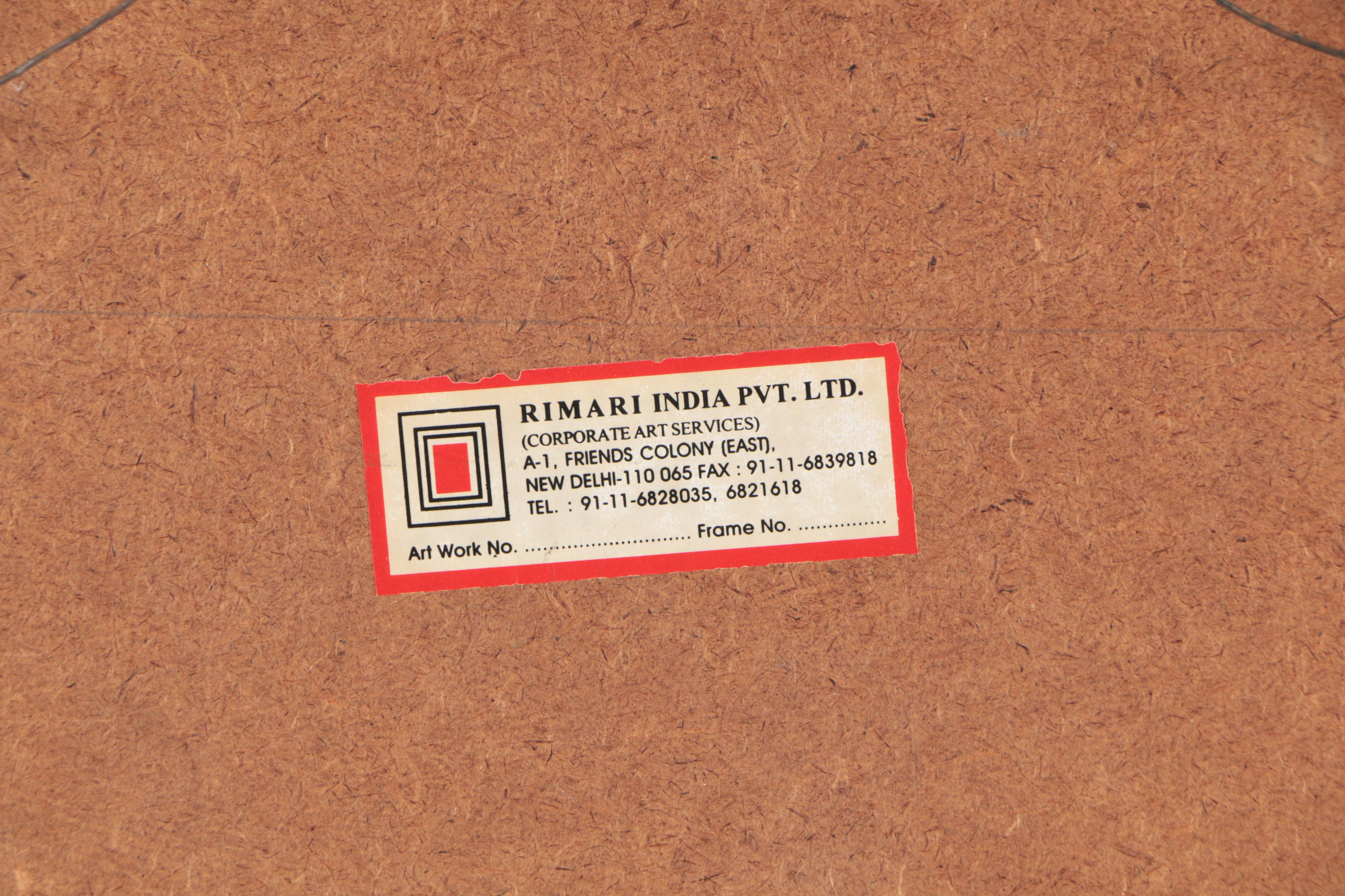 Embellished Gouache Portrait of a Man