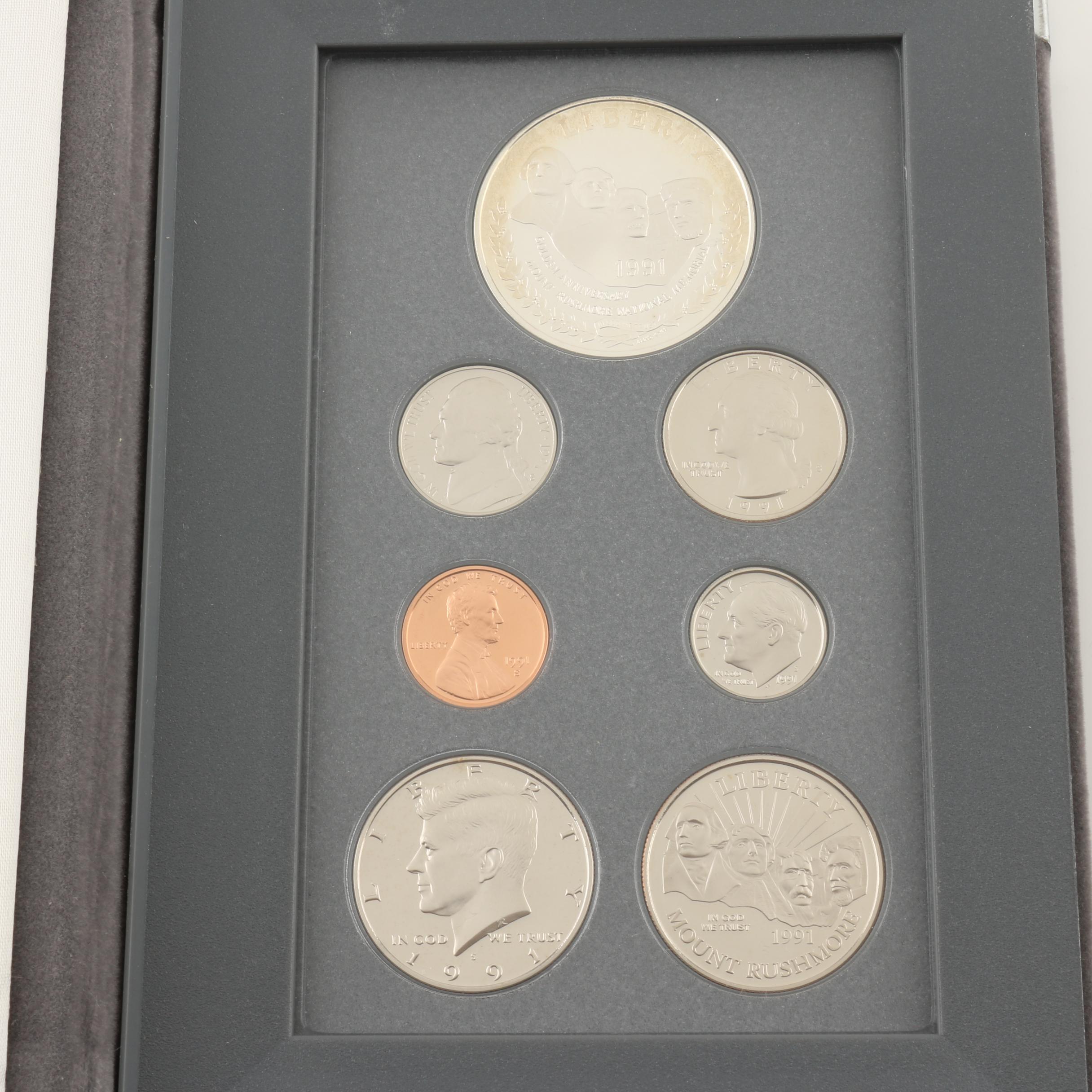 Group of Two U.S. Prestige Sets and Six Commemorative Coins