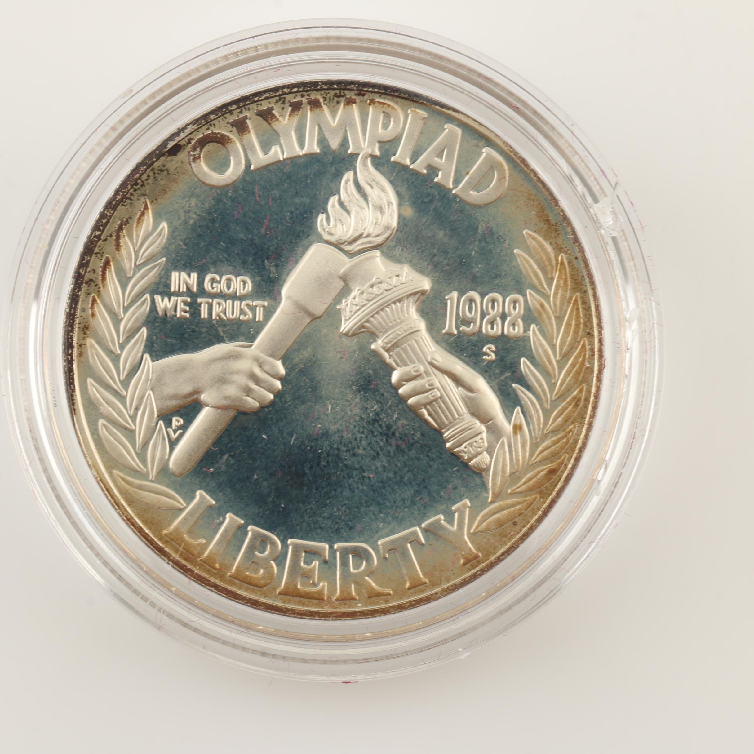 Group of Two U.S. Prestige Sets and Six Commemorative Coins