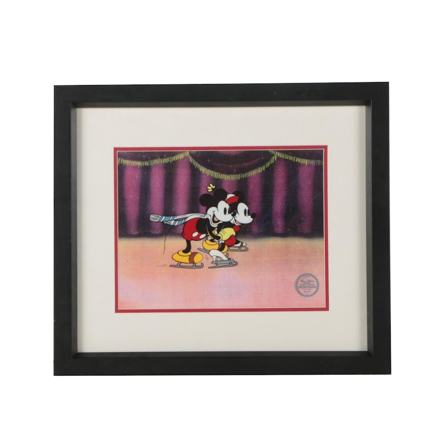 Walt Disney Sericel on Acetate "Mickey and Minnie on Ice"