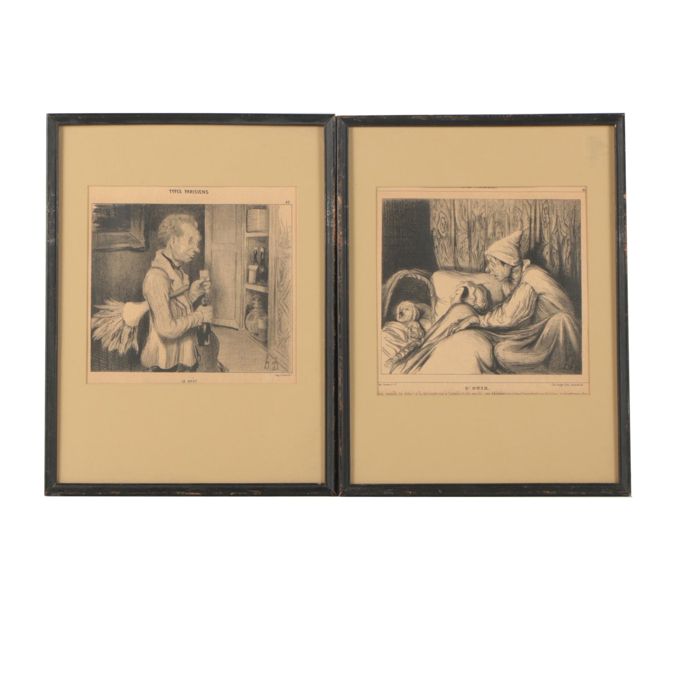 Lithographs After Honoré Daumier from "Types Parisiens"