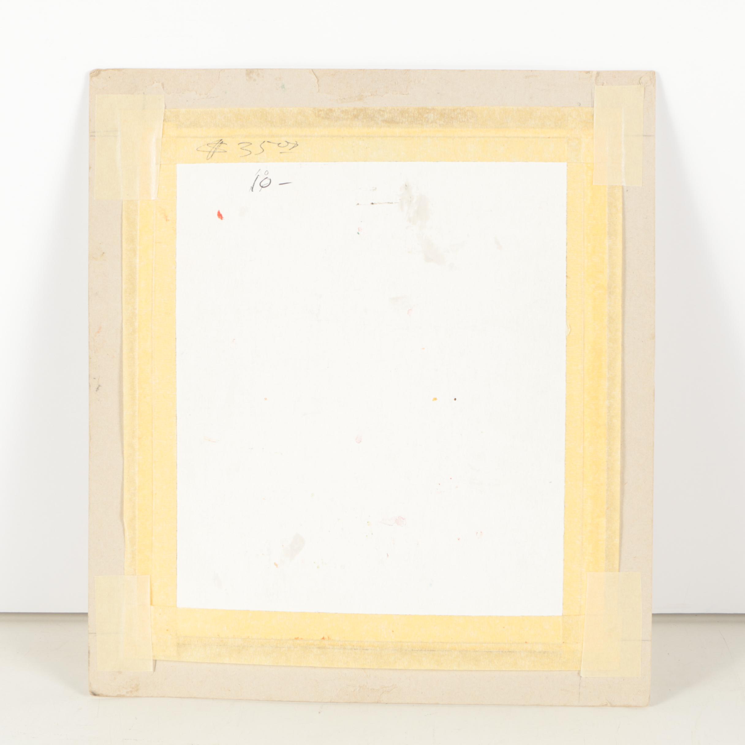 H. Cernuo Ink and Watercolor Painting of a Woman