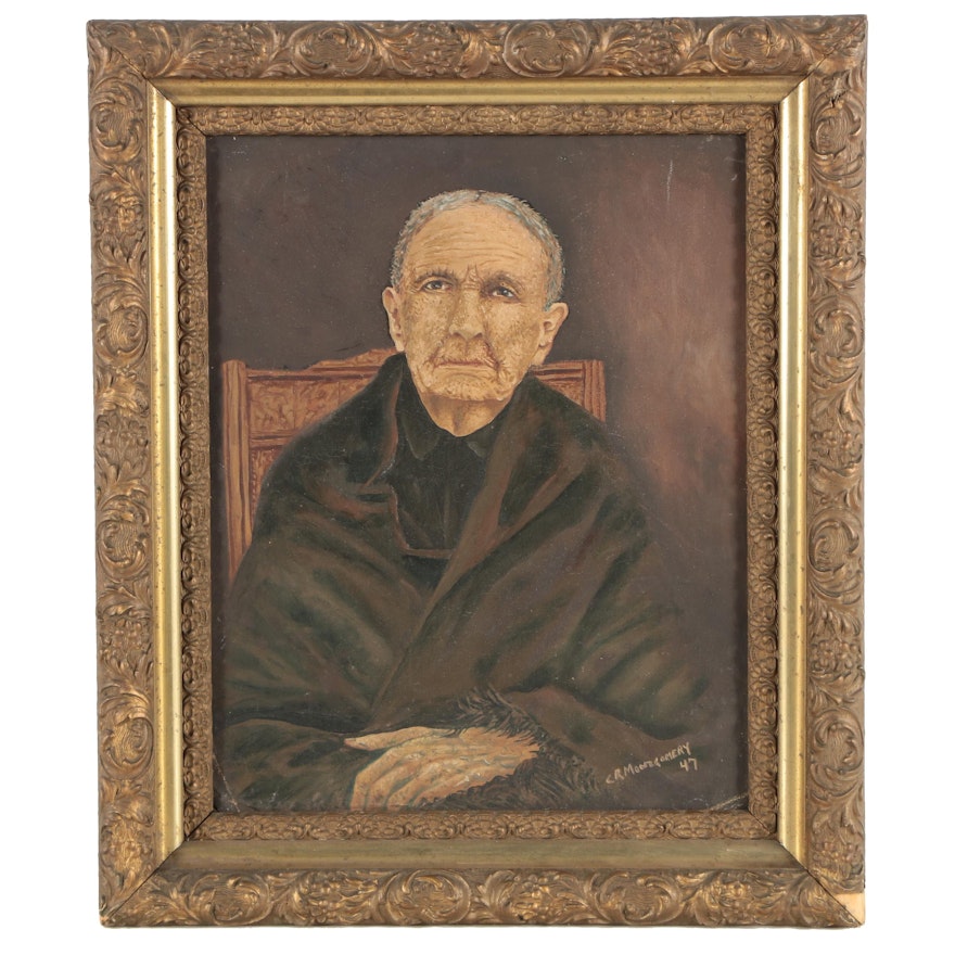 Charles R. Montgomery 1947 Oil Painting "Aunt Mary"