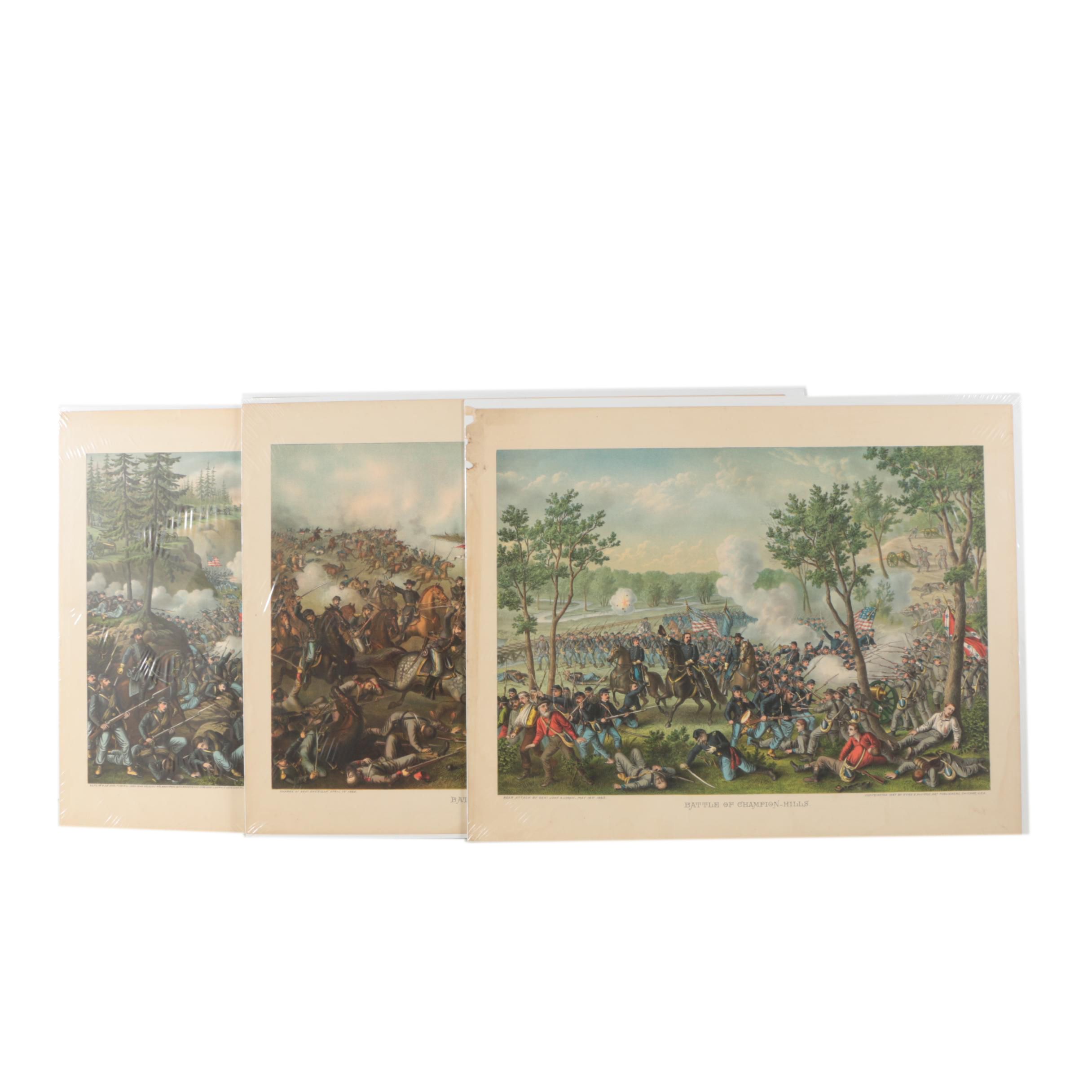 Antique Kurz and Allison Civil War Chromolithgraphs