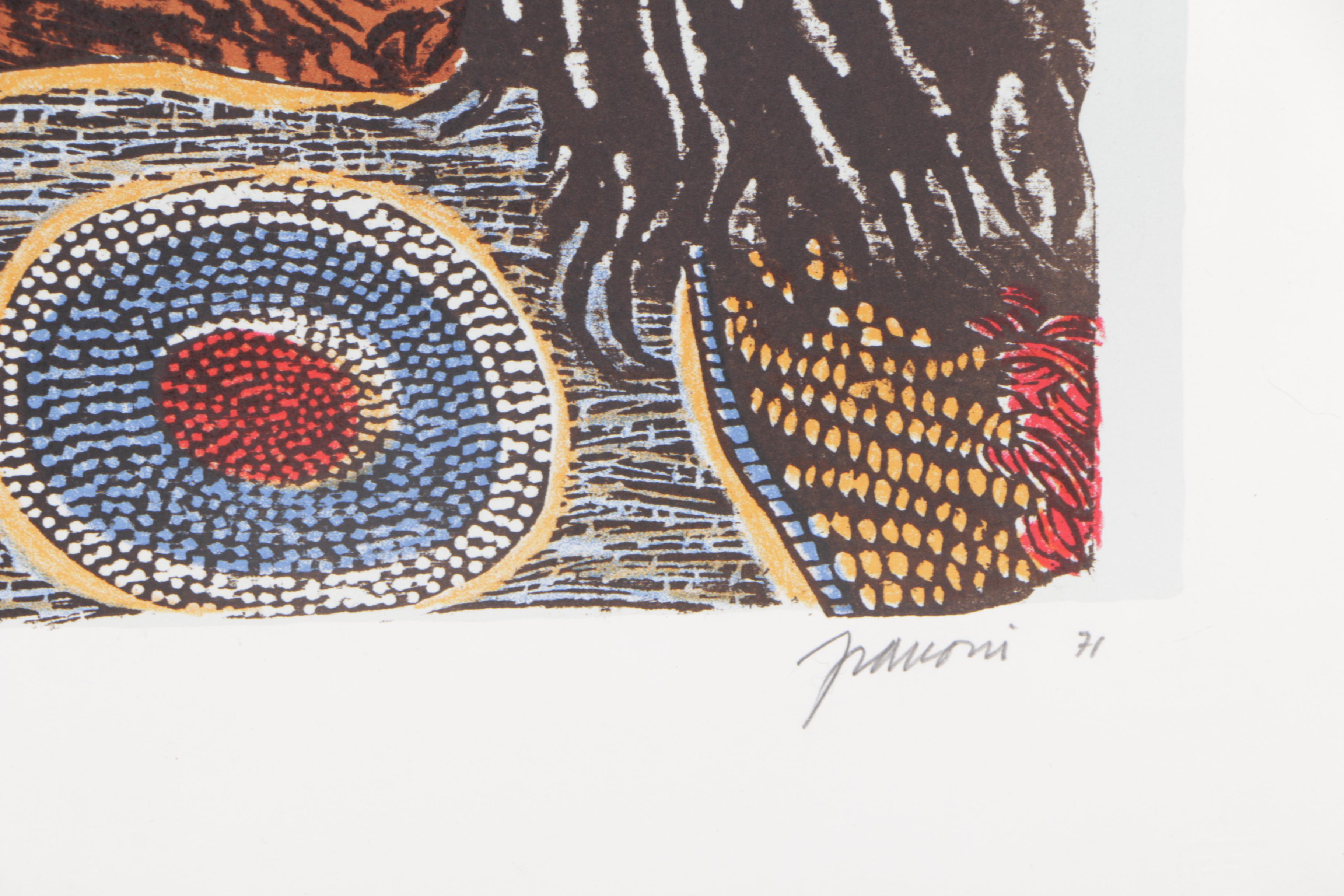 Antonio Frasconi Color Woodcut "Cree Chief"