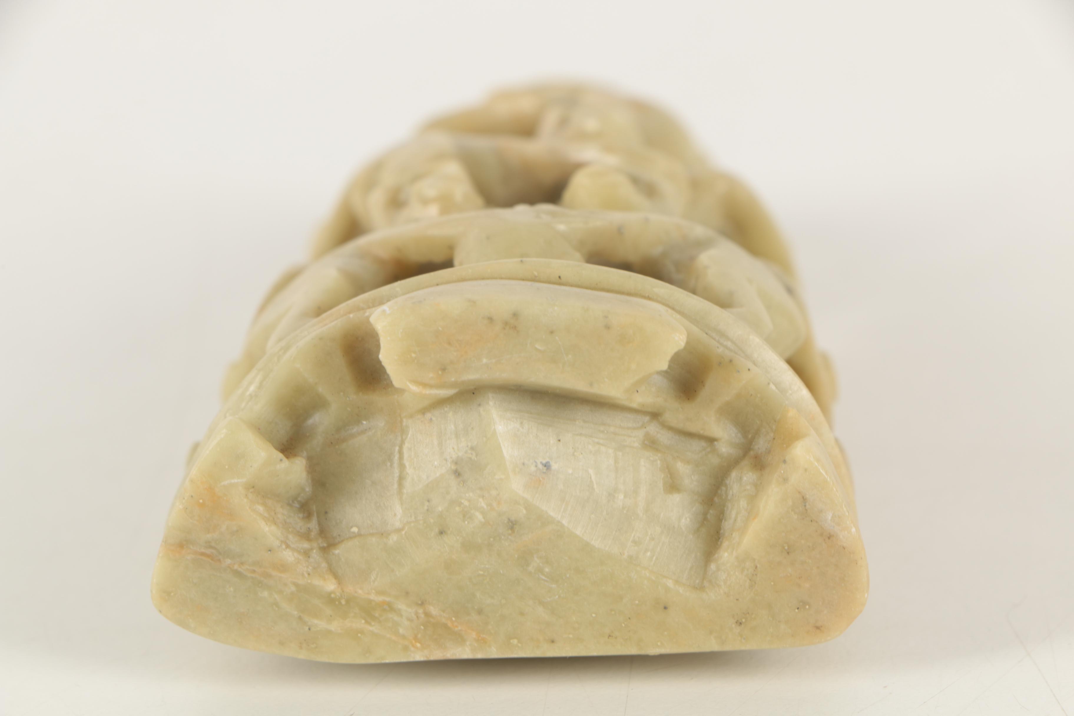 Chinese Carved Soapstone Figurine of Ten Monkeys