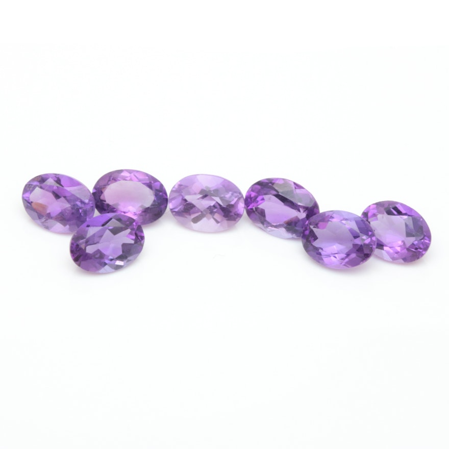 Assortment of Loose 8.38 CTW Amethyst Gemstones