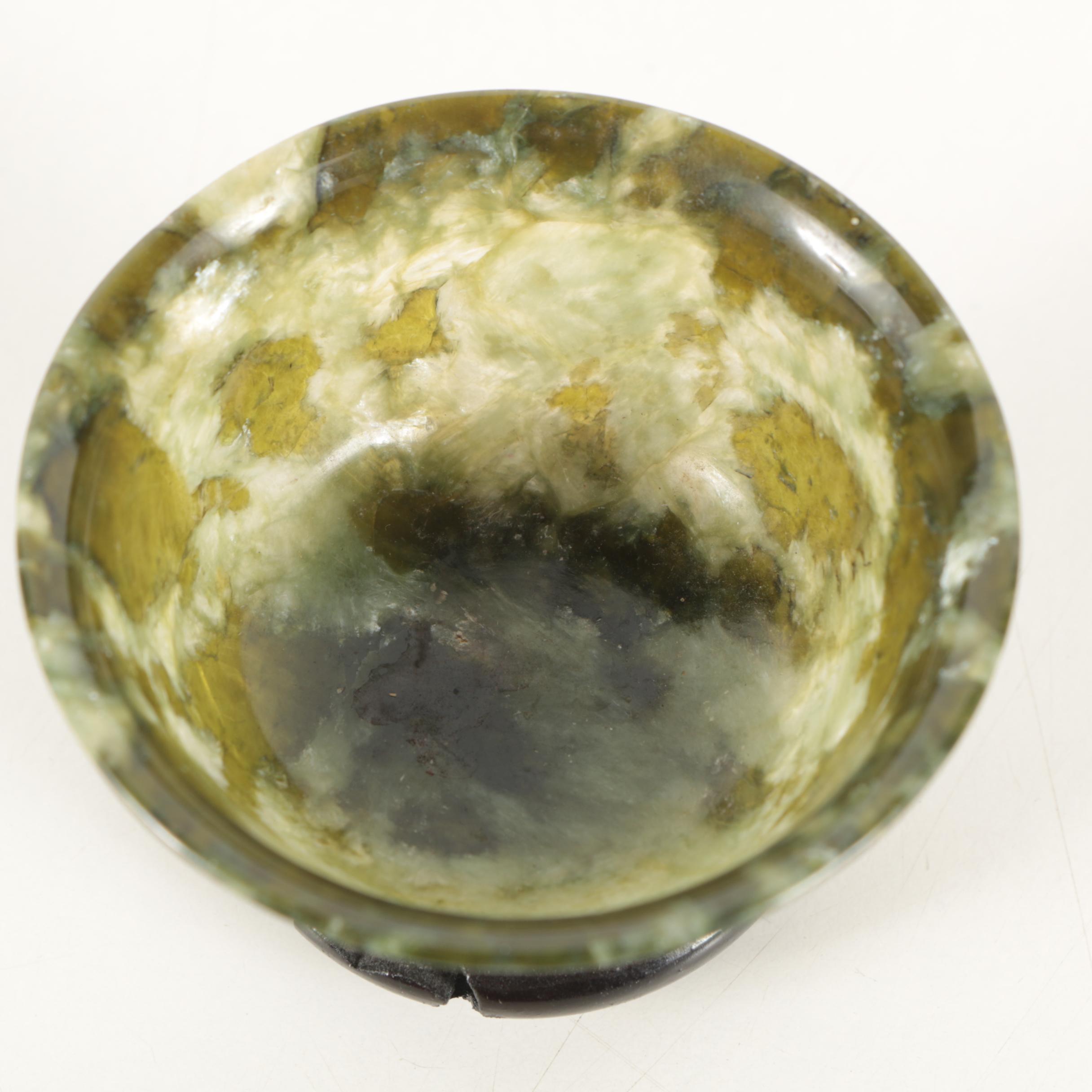 Chinese Serpentine Bowl with Stand