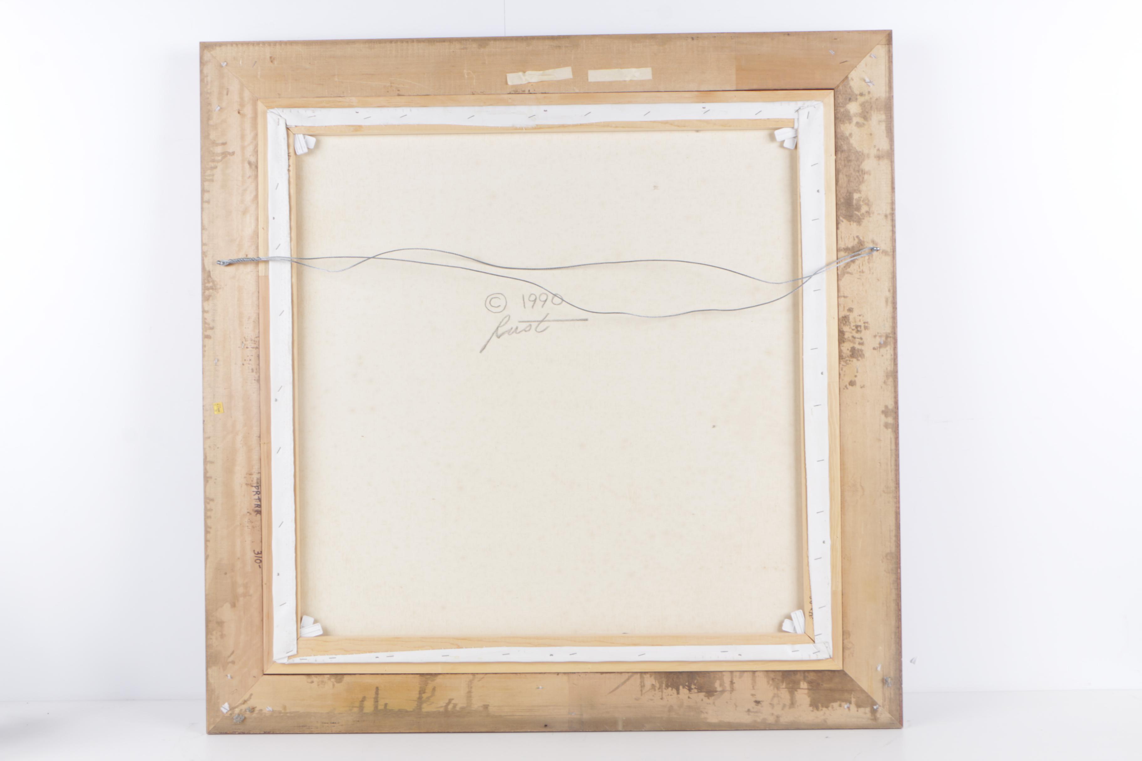 D.L. "Rusty" Rust Oil Painting of Clown "No Swimming"