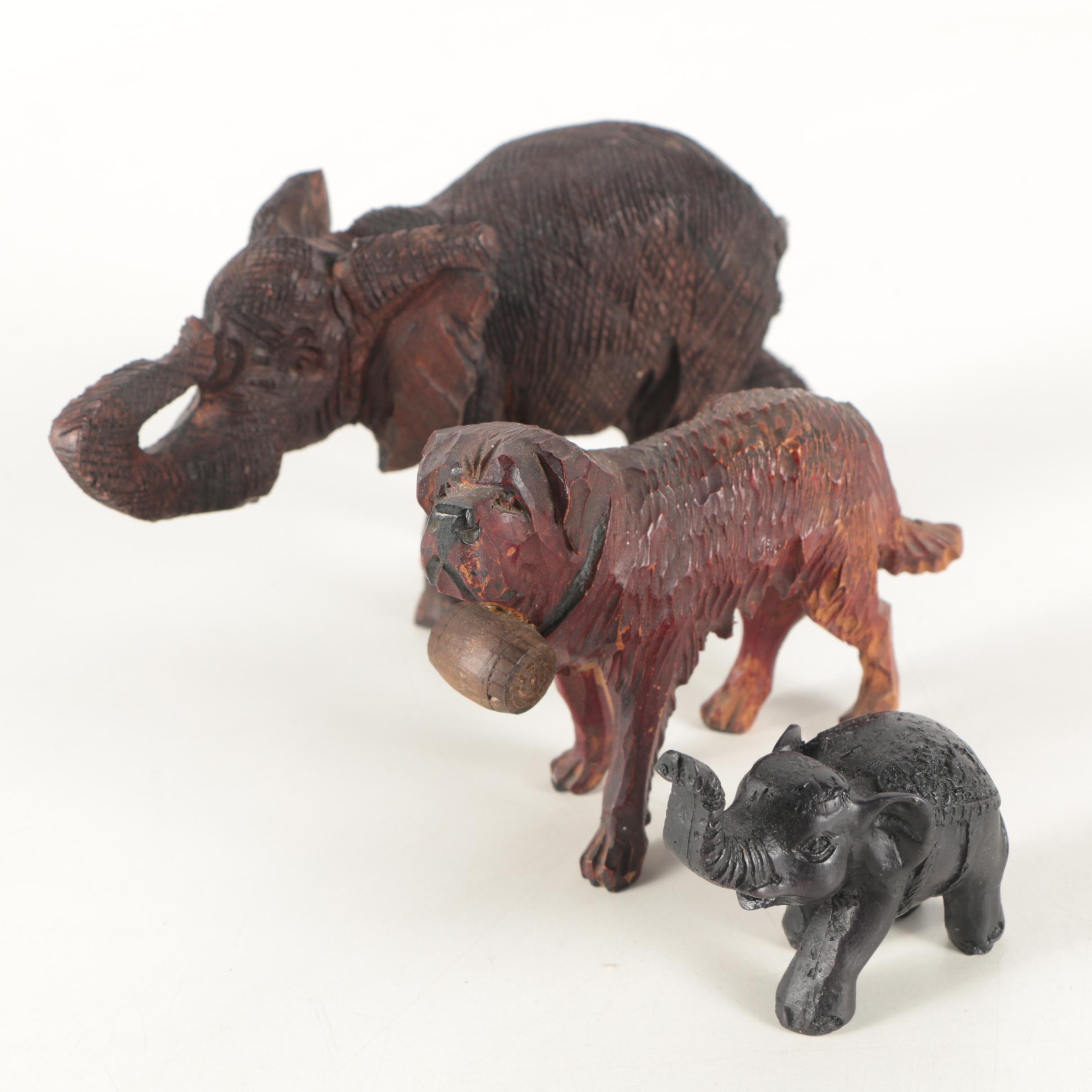 Carved Wood Animal Figurines