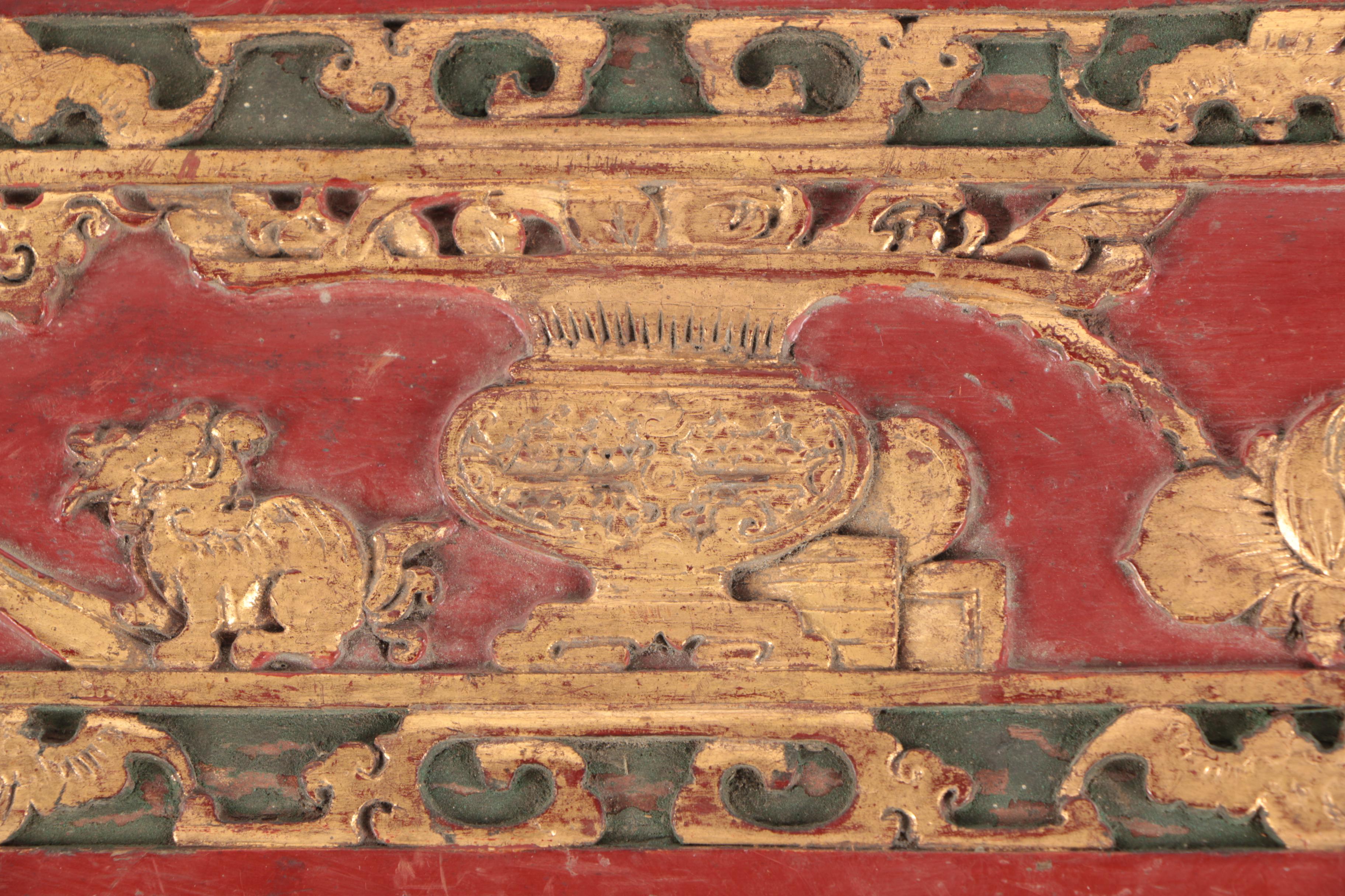 Chinese Polychrome and Gilt Wood Carvings and Architectural Fragments
