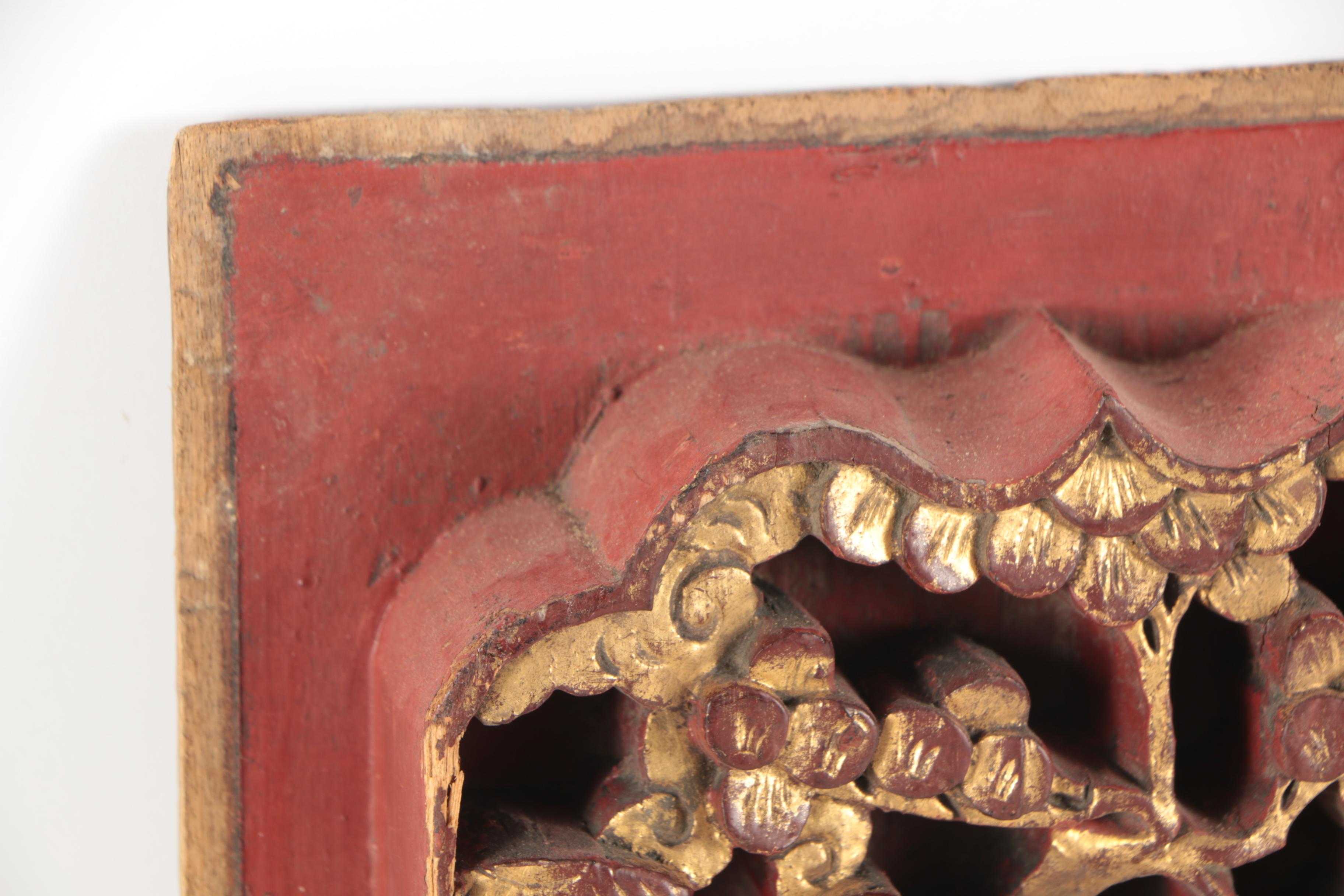 Chinese Polychrome and Gilt Wood Carvings and Architectural Fragments