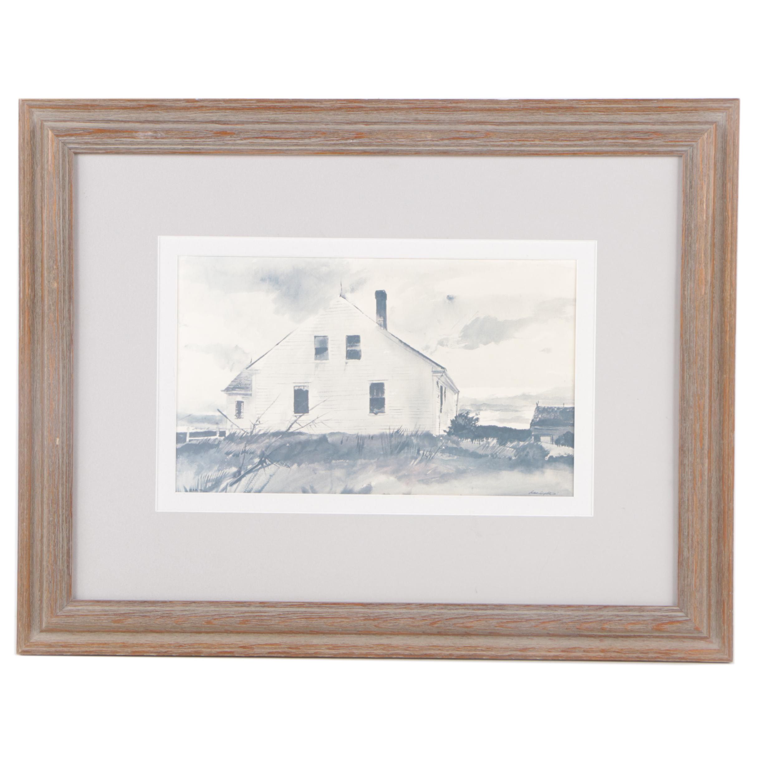 Offset Lithograph After Andrew Wyeth "Bradford House"