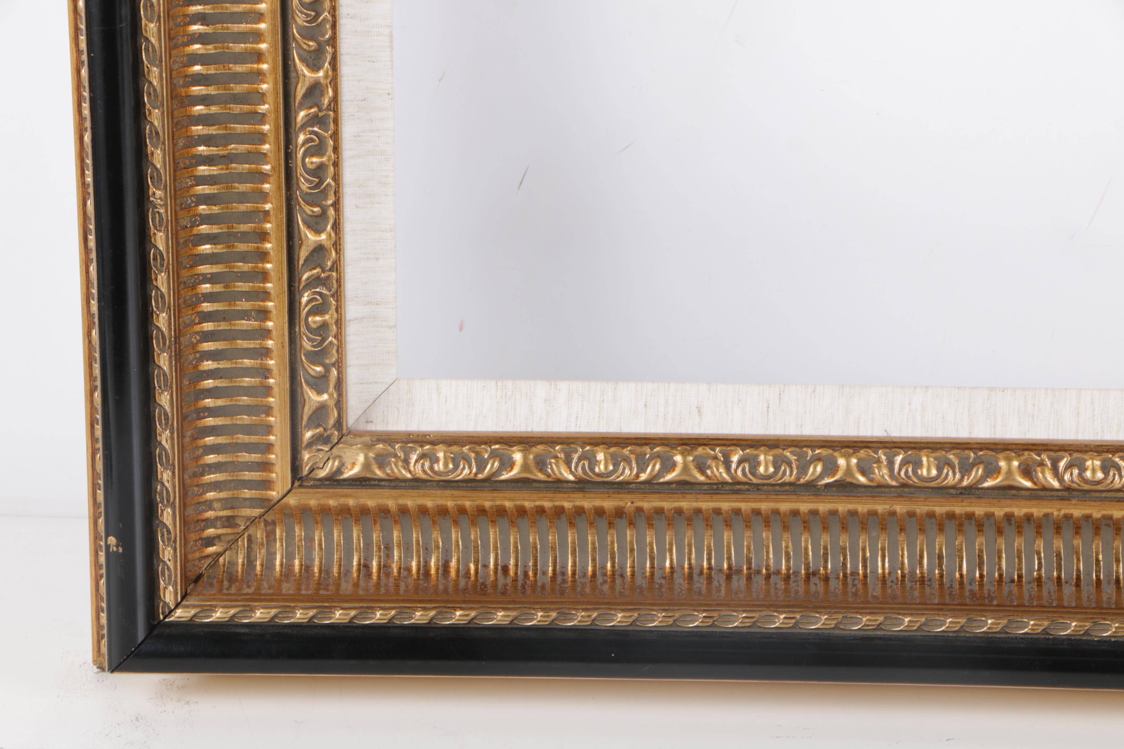 Black and Gold Painted Wooden Frame