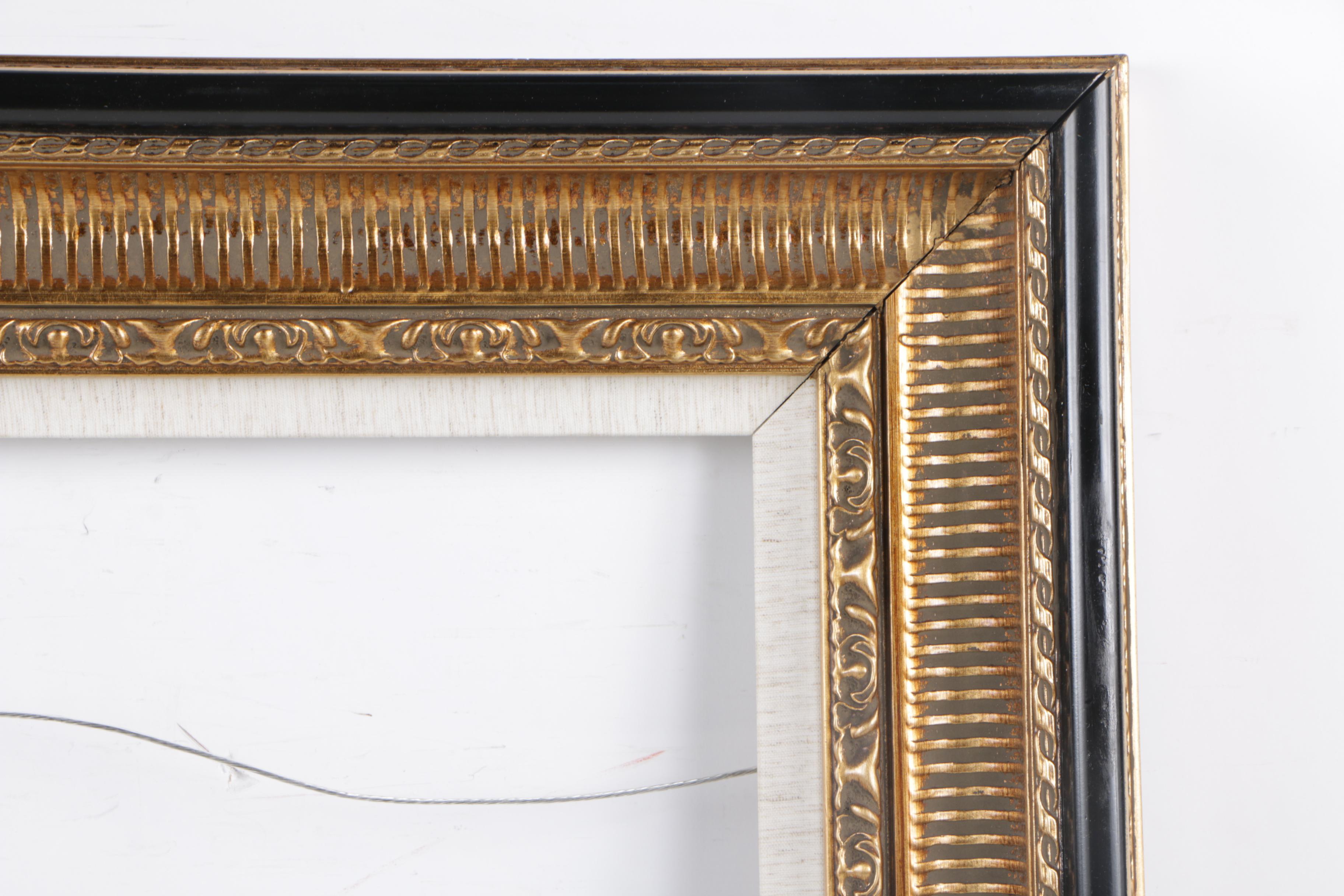 Black and Gold Painted Wooden Frame