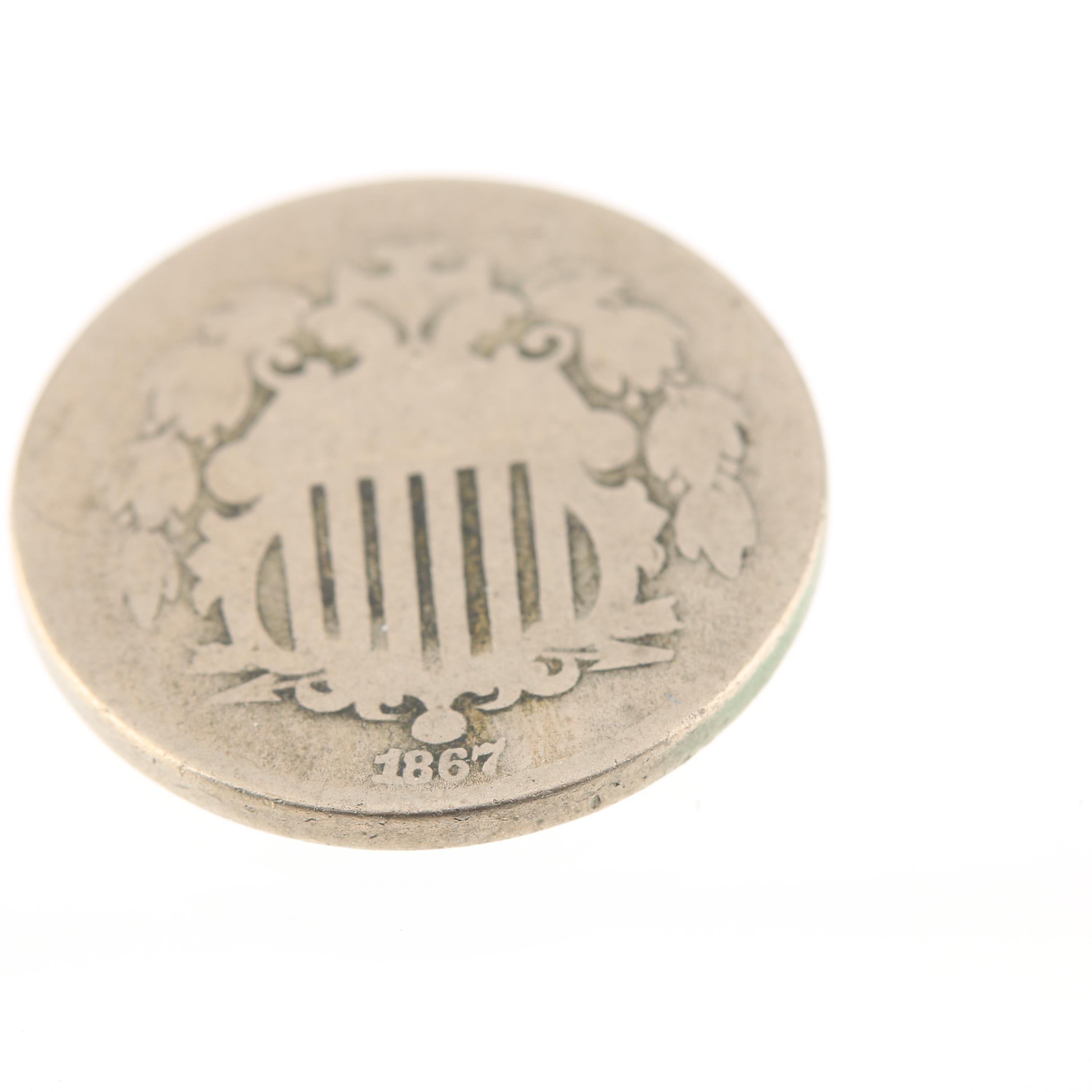 1867 Shield Nickel (Without Rays)