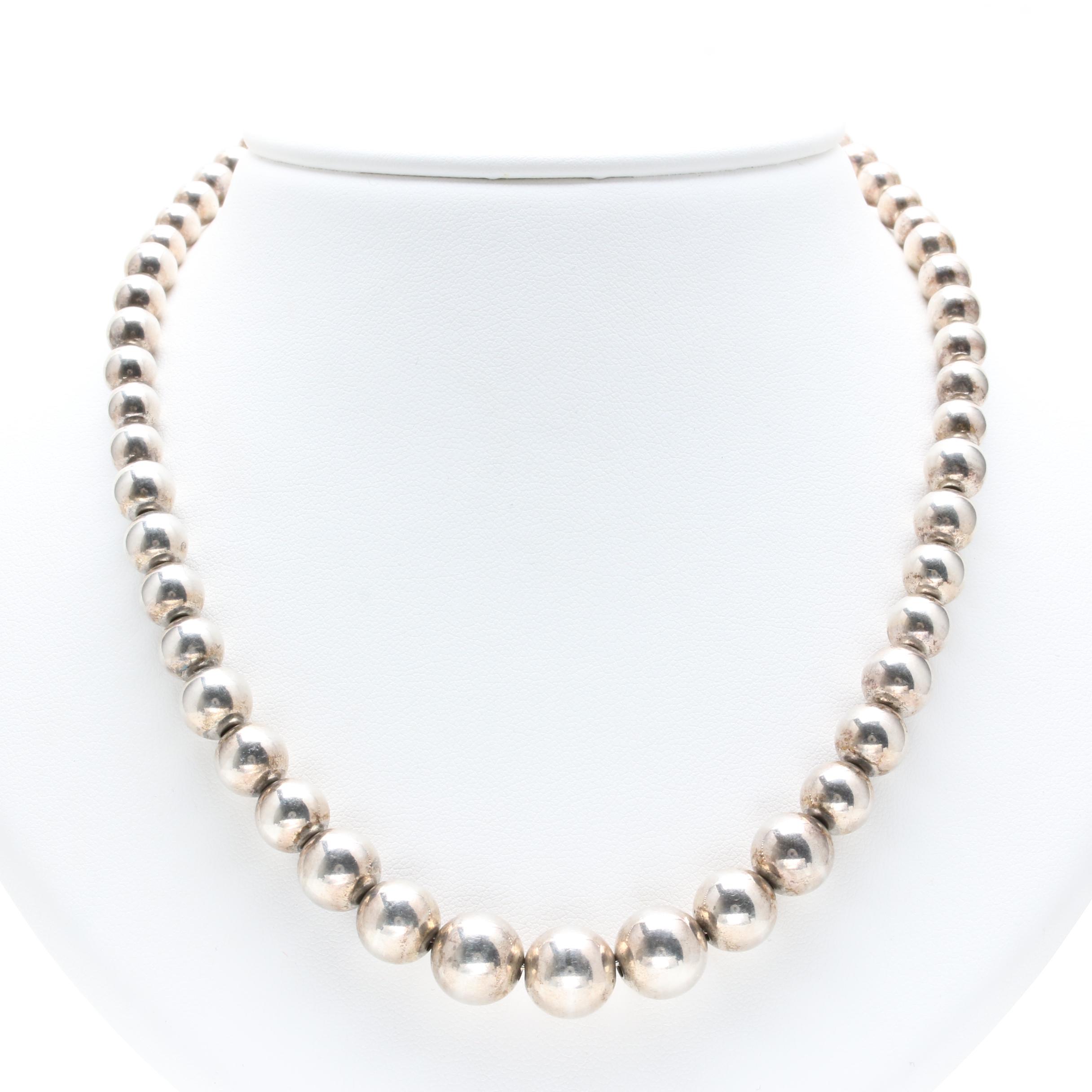 Tiffany & Co. "HardWear Collection" Sterling Silver Graduated Ball Necklace