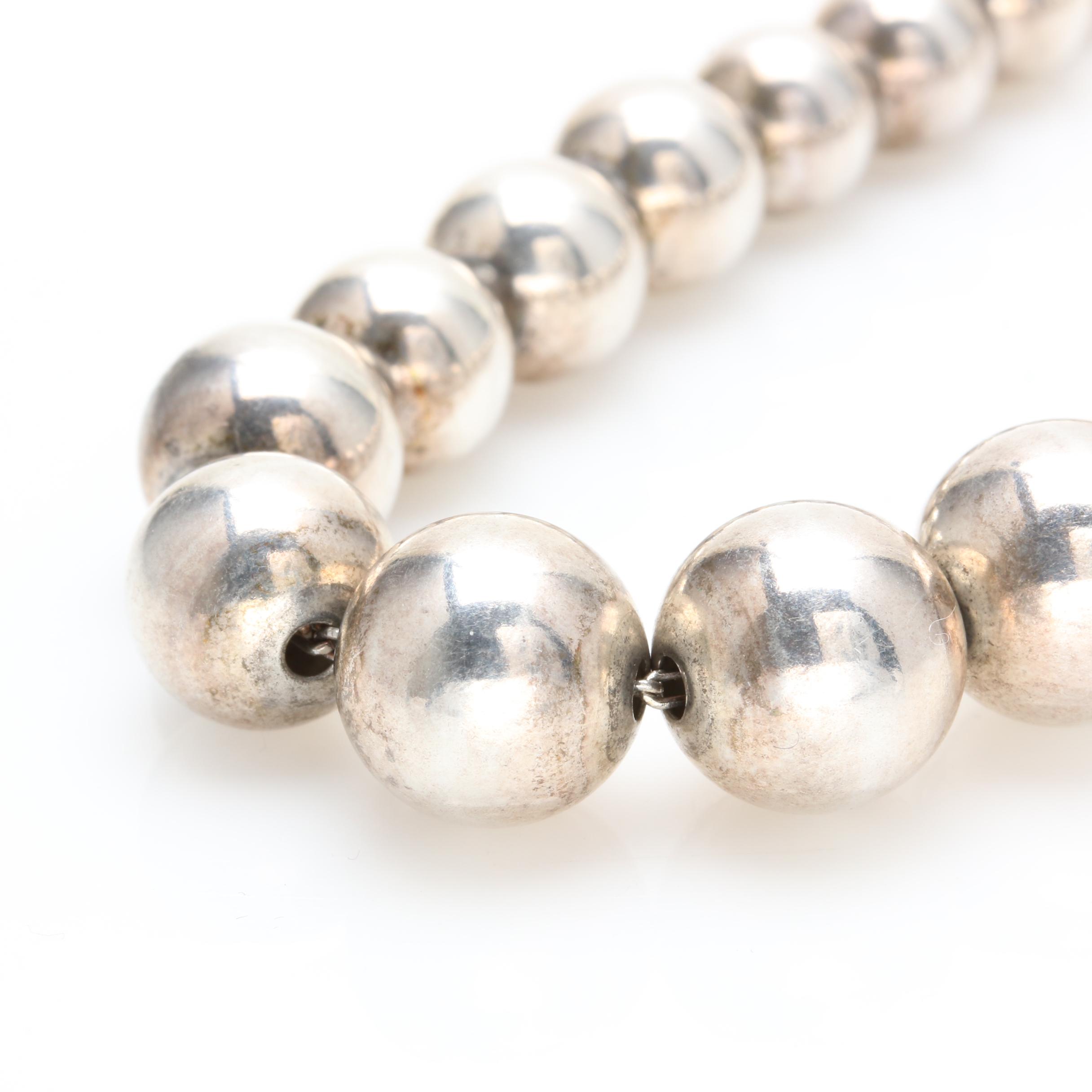 Tiffany & Co. "HardWear Collection" Sterling Silver Graduated Ball Necklace