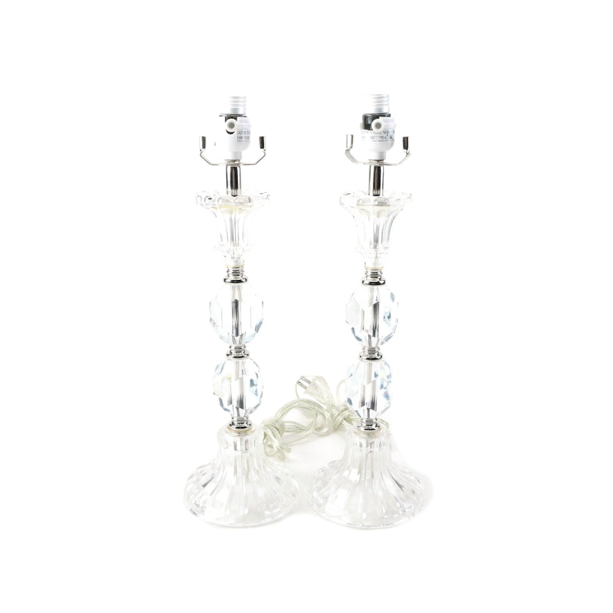 Pair of Vintage Glass Table Lamps