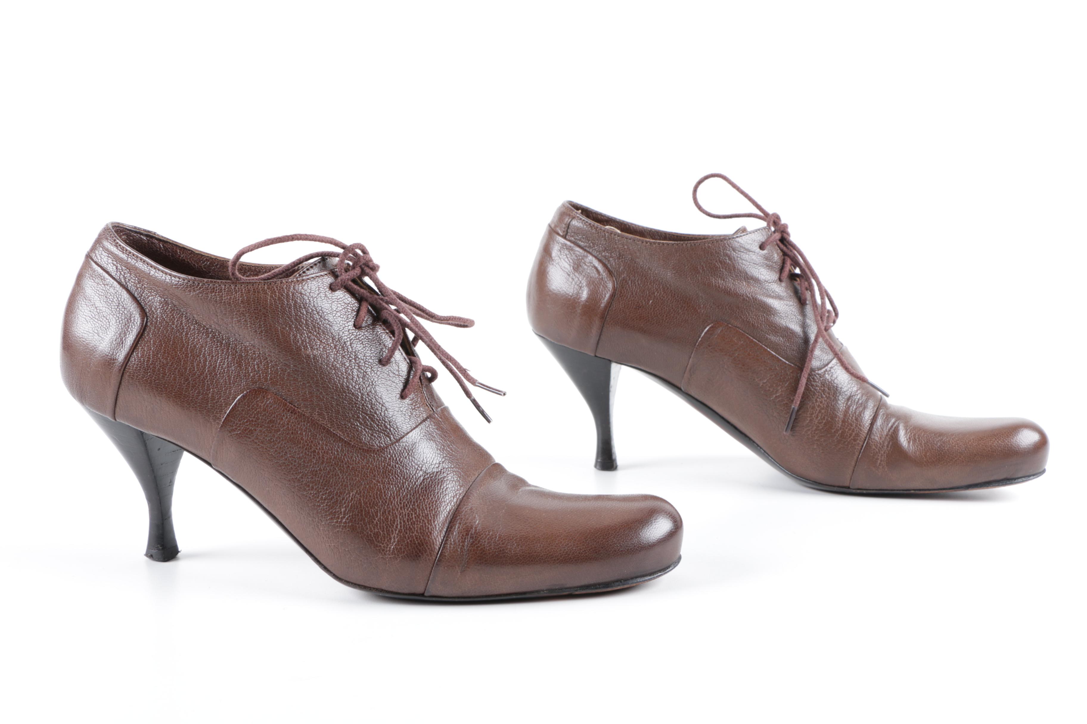 Robert Clergerie and Roberto Del Carlo Heeled Oxford Booties
