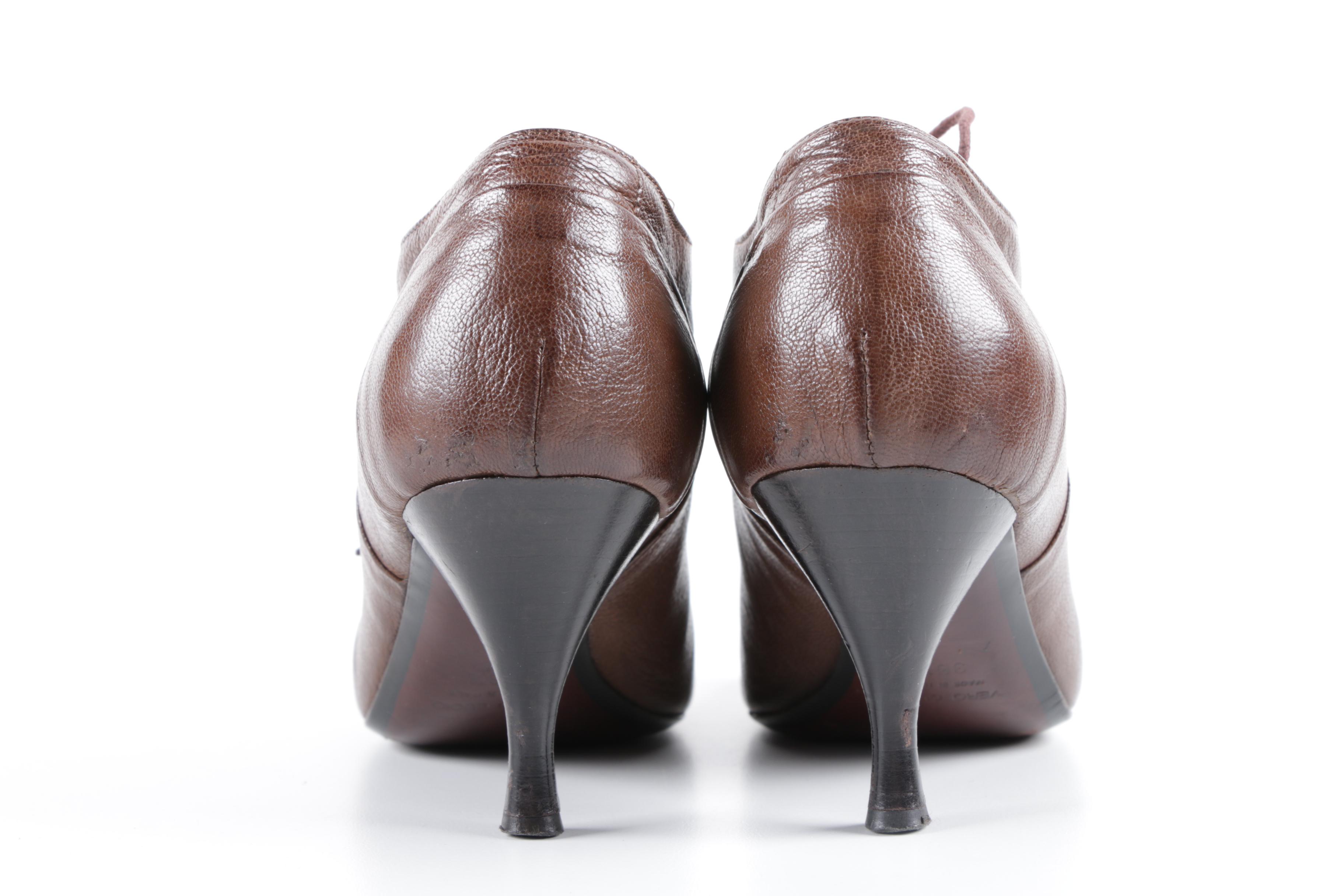Robert Clergerie and Roberto Del Carlo Heeled Oxford Booties