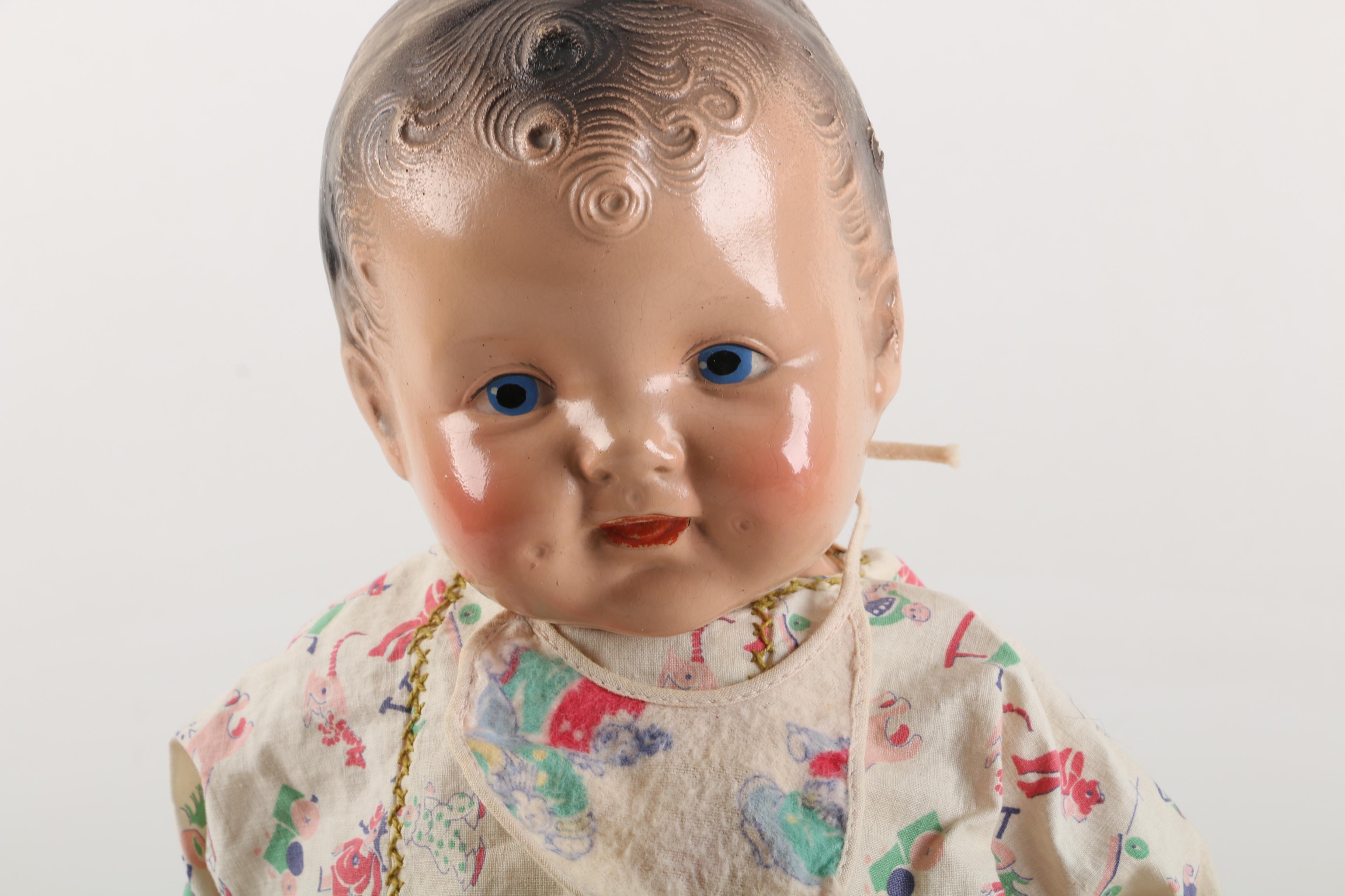 Circa 1930s Ideal "Shirley Temple" Doll and Composition Baby Doll