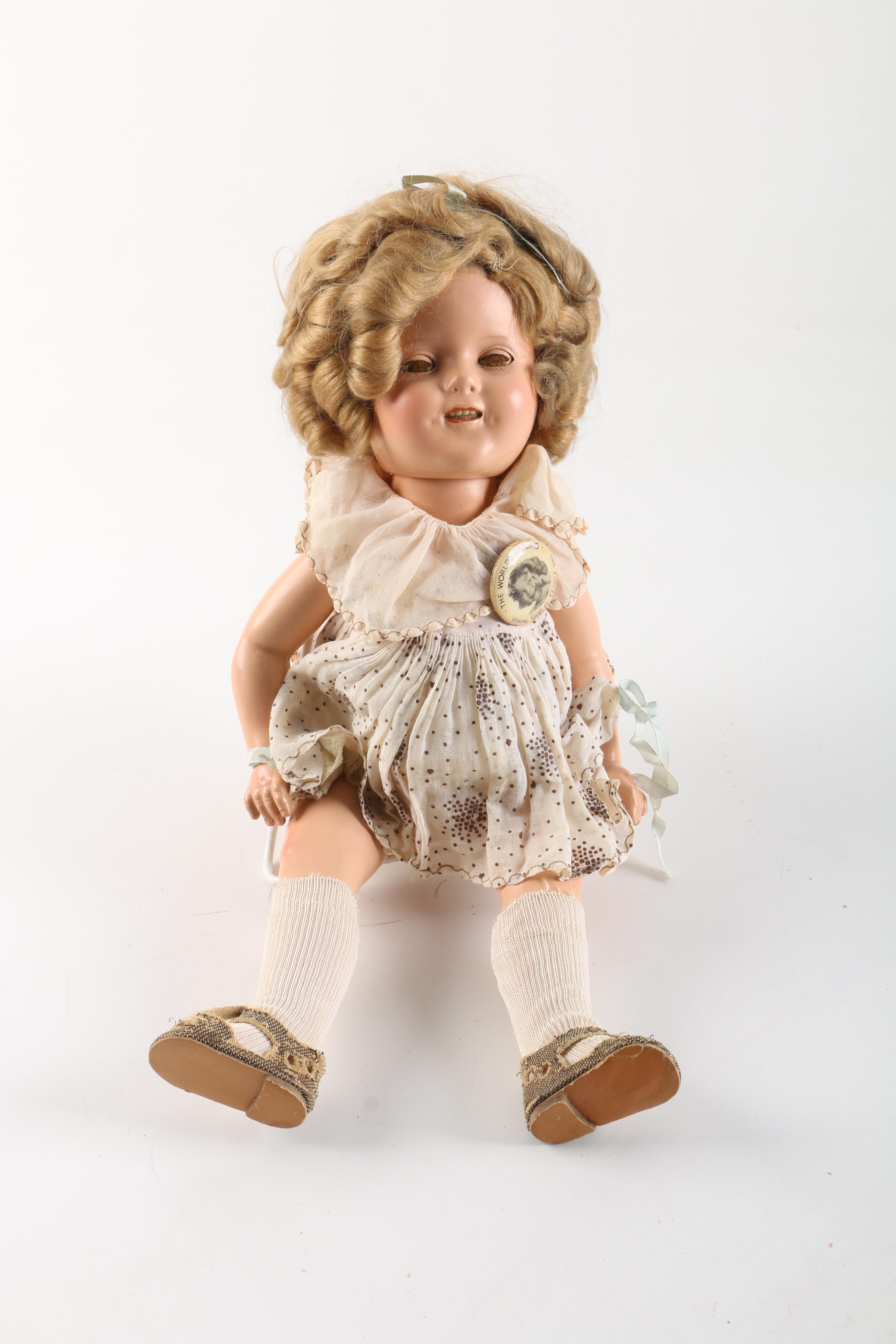 Circa 1930s Ideal "Shirley Temple" Doll and Composition Baby Doll