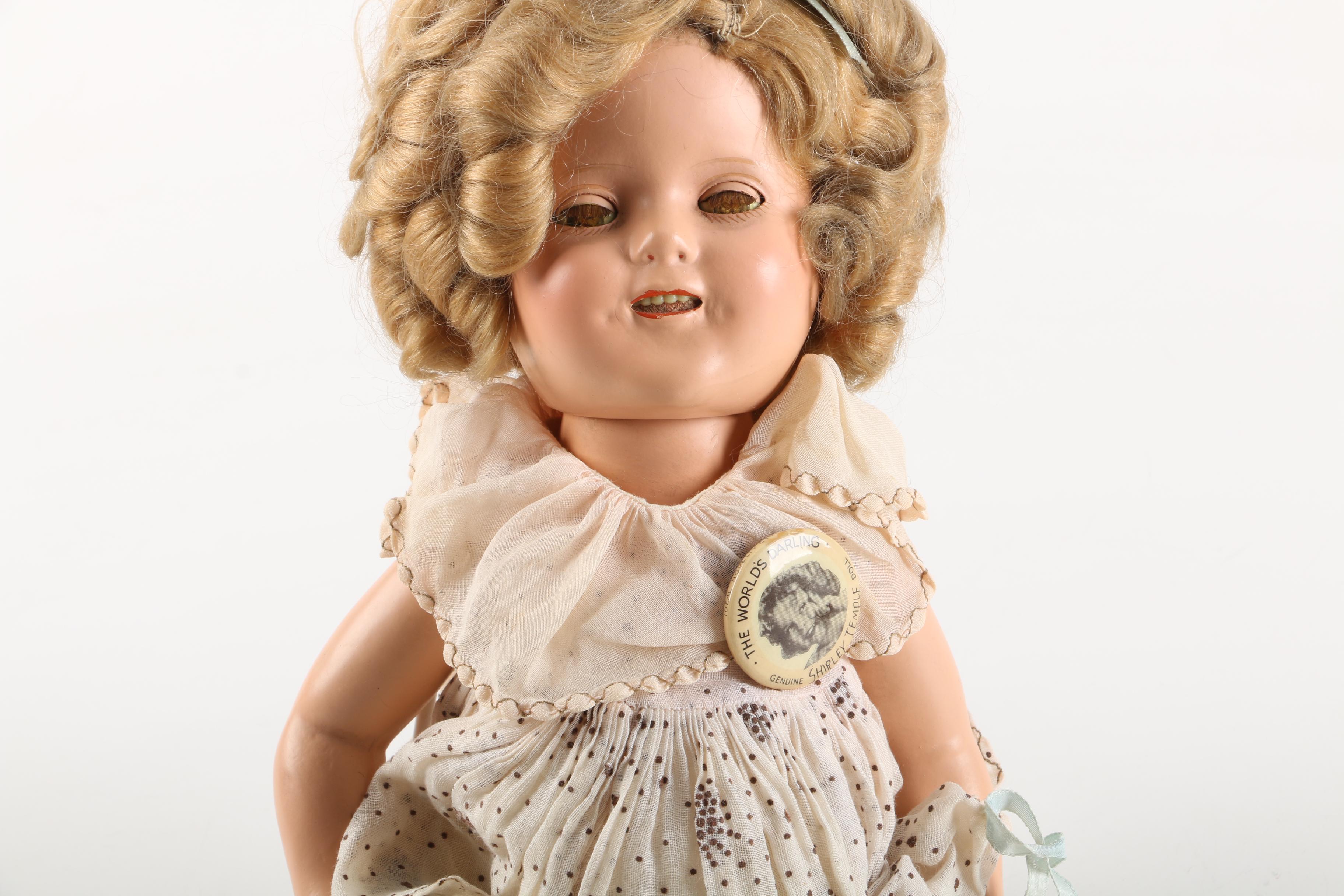 Circa 1930s Ideal "Shirley Temple" Doll and Composition Baby Doll