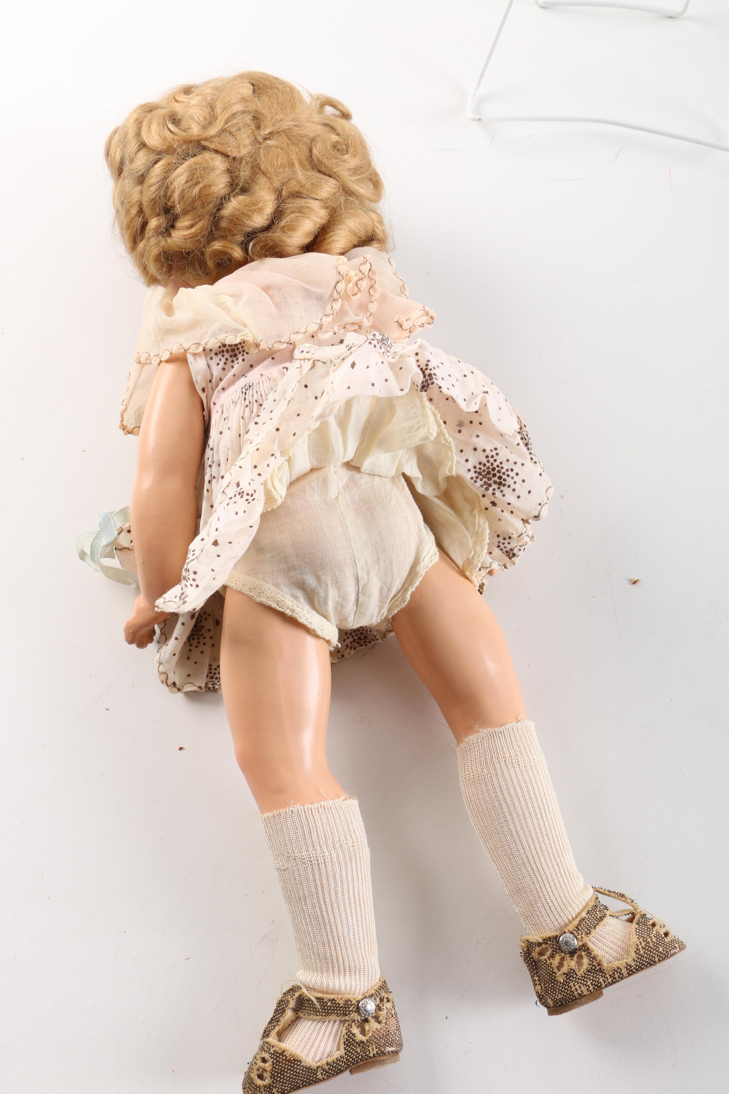 Circa 1930s Ideal "Shirley Temple" Doll and Composition Baby Doll