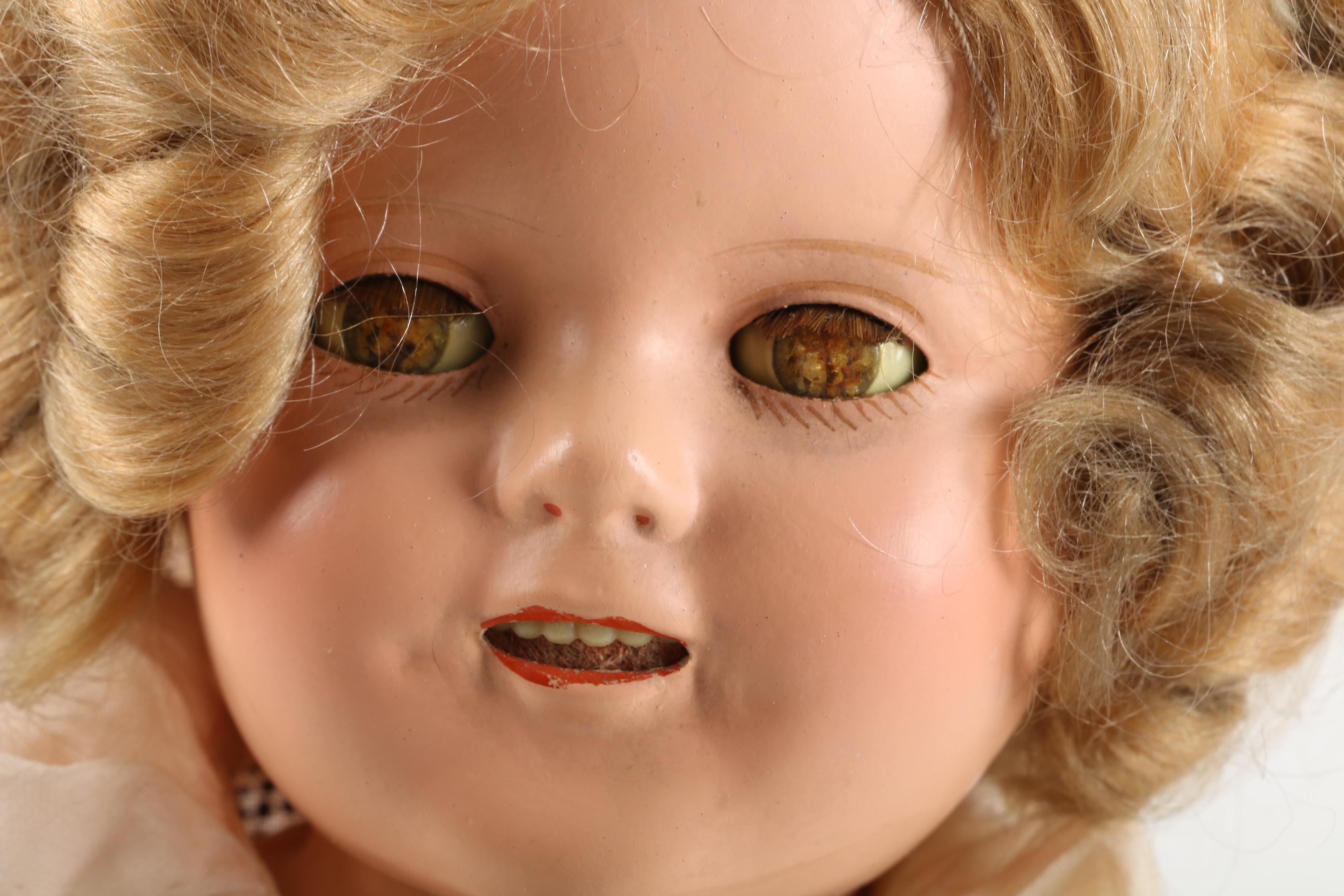 Circa 1930s Ideal "Shirley Temple" Doll and Composition Baby Doll