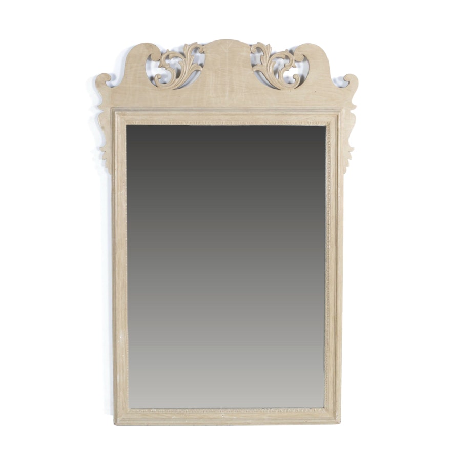 Vintage Painted Wood Wall Mirror