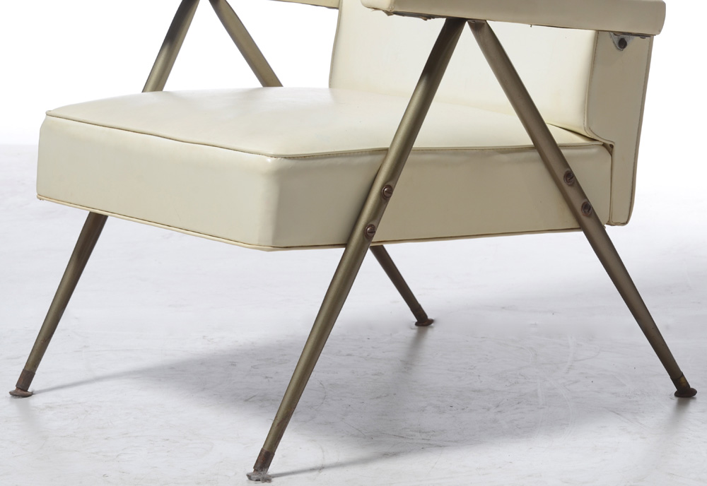 Mid Century Modern White Armchair