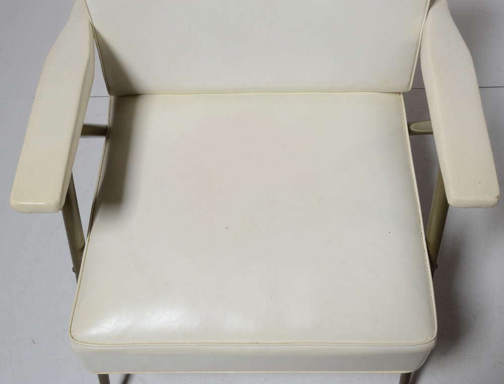Mid Century Modern White Armchair