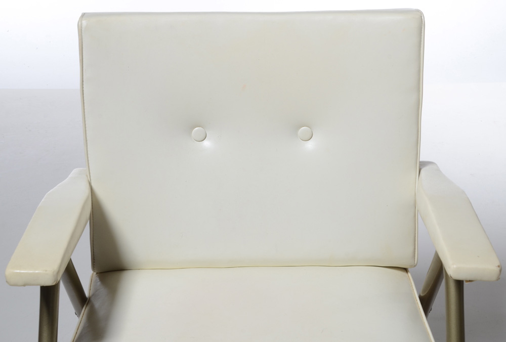 Mid Century Modern White Armchair