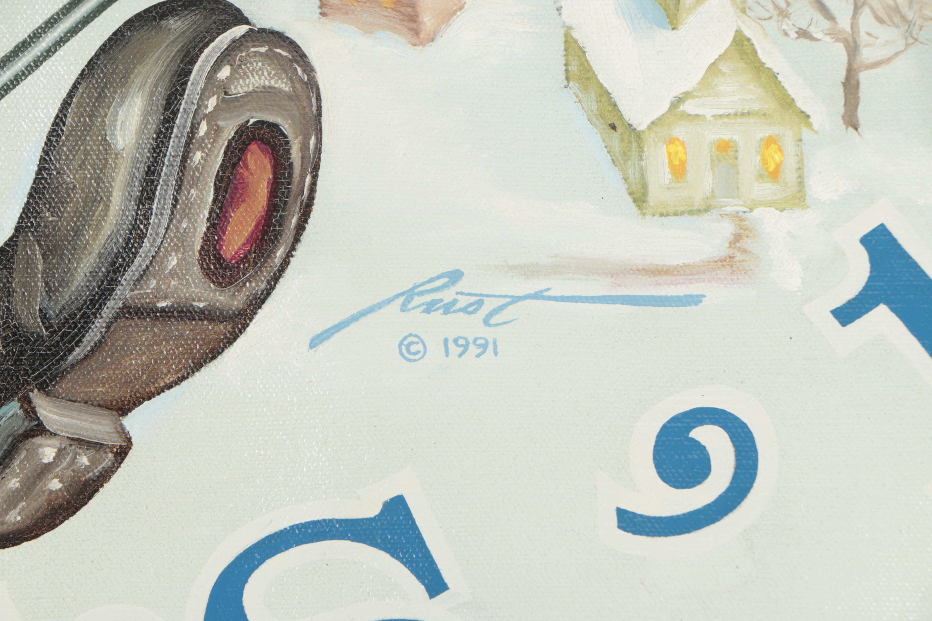 D.L. "Rusty" Rust Oil Painting "Christmas - 1993"