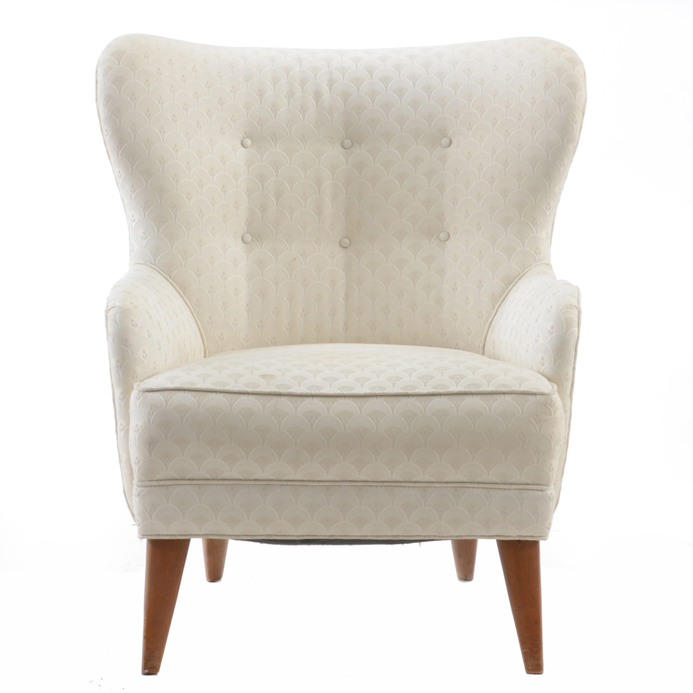 Leather Upholstered Chrome Armchair