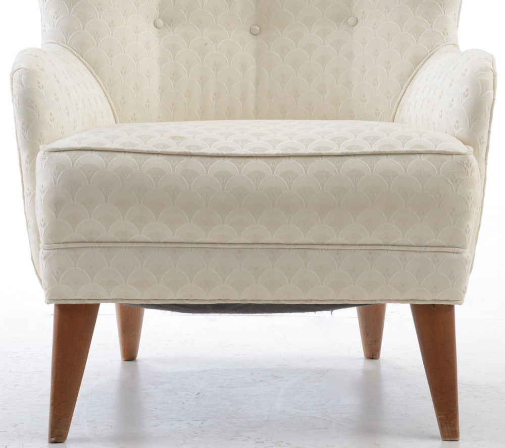 Leather Upholstered Chrome Armchair