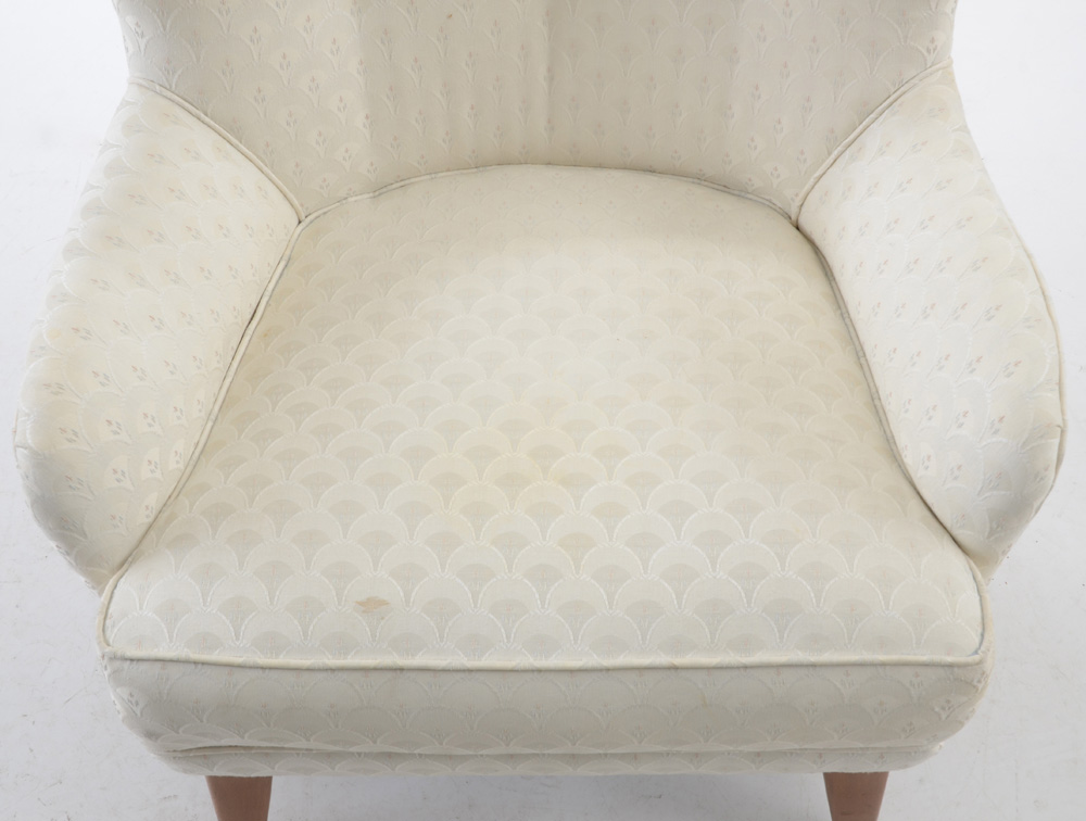 Leather Upholstered Chrome Armchair