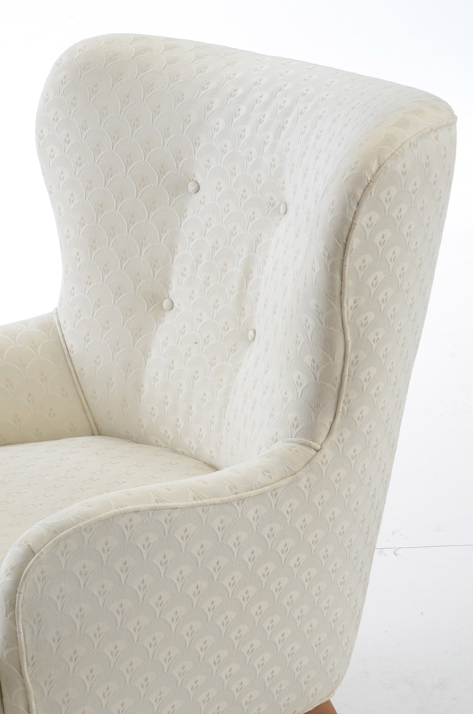 Leather Upholstered Chrome Armchair