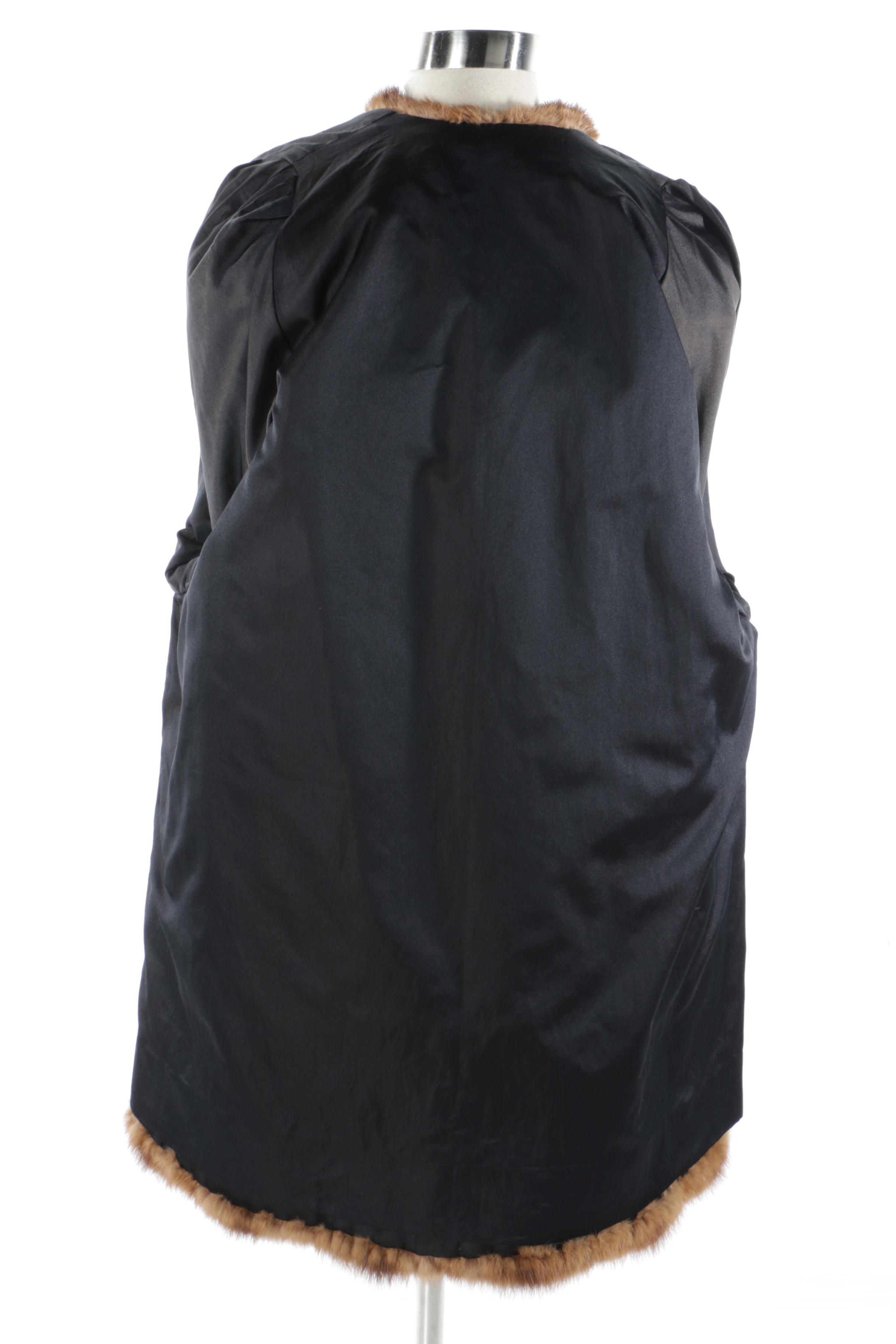 Women's Dyed Muskrat Fur Coat