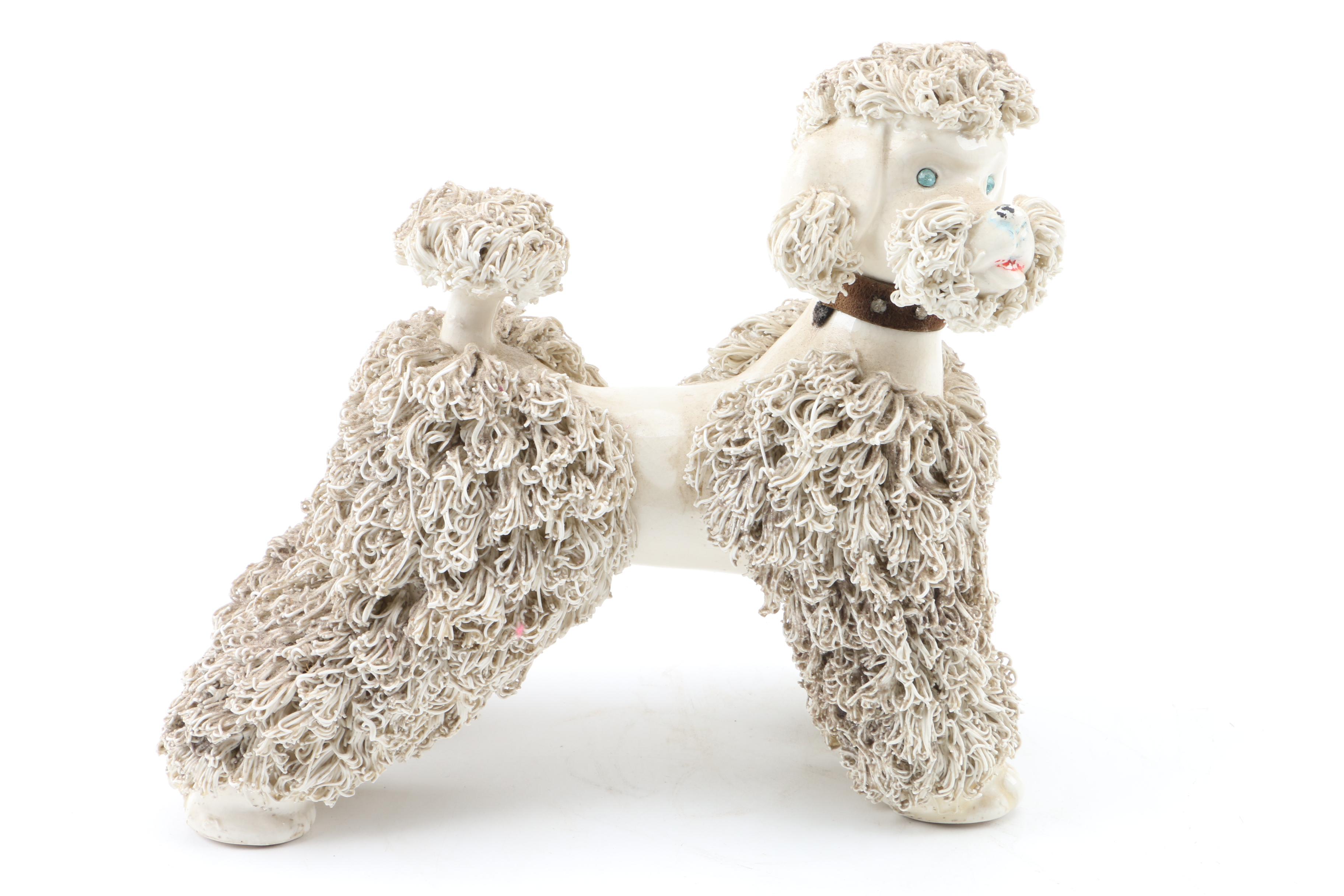 Circa 1940s Ceramic Poodle Figurines