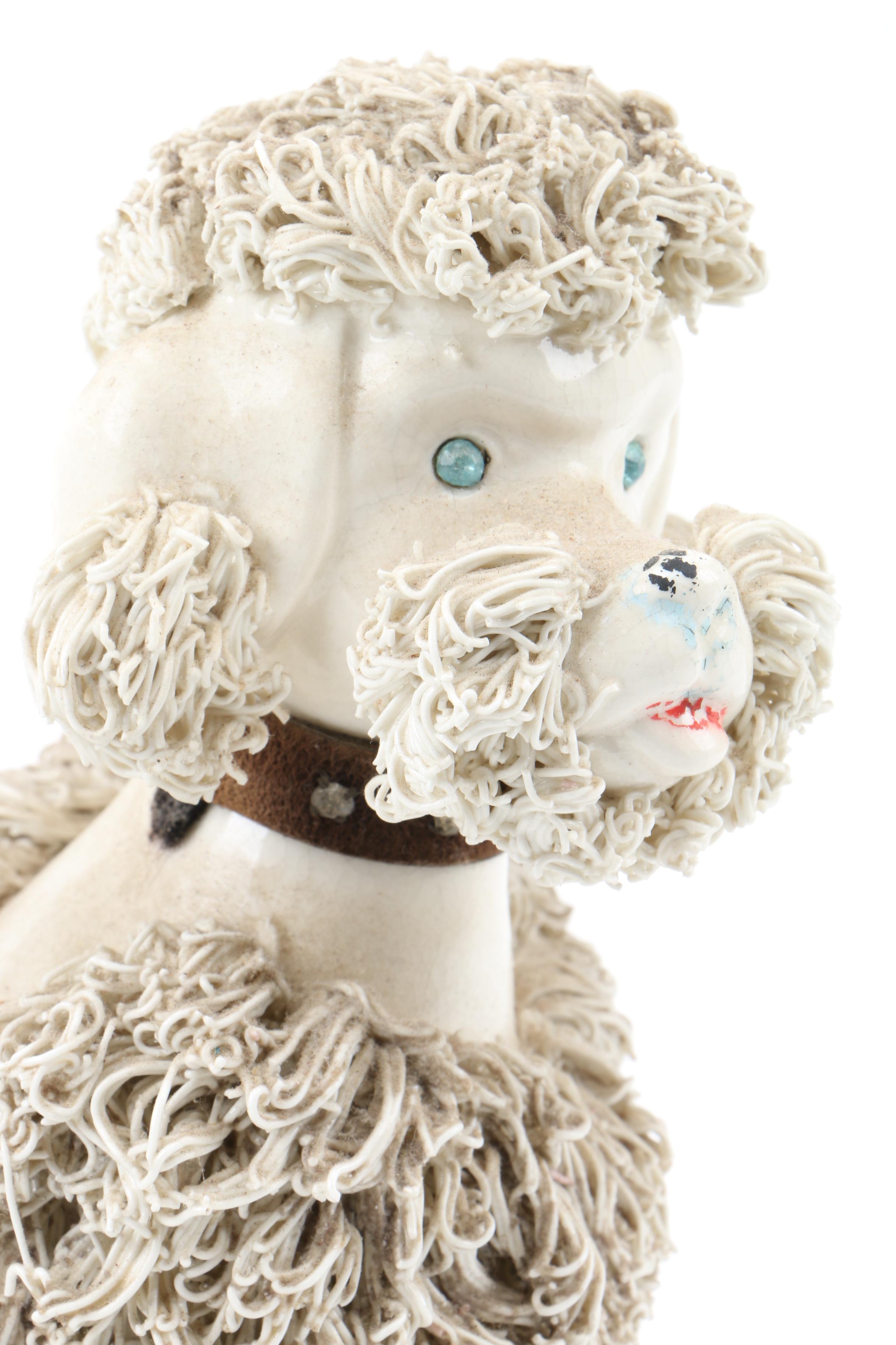 Circa 1940s Ceramic Poodle Figurines