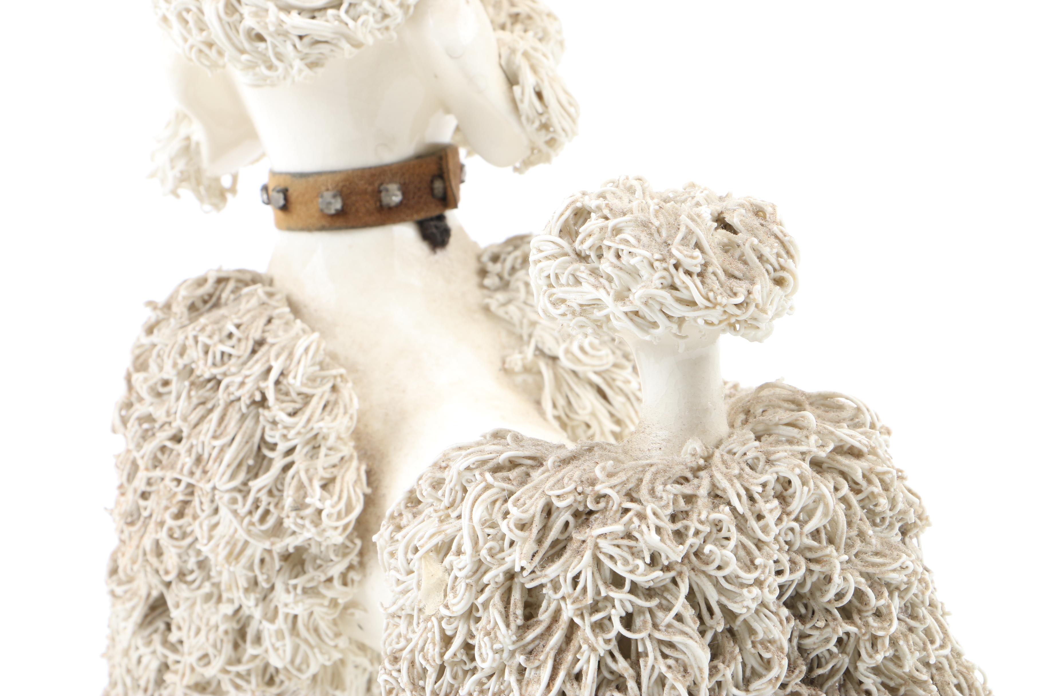 Circa 1940s Ceramic Poodle Figurines