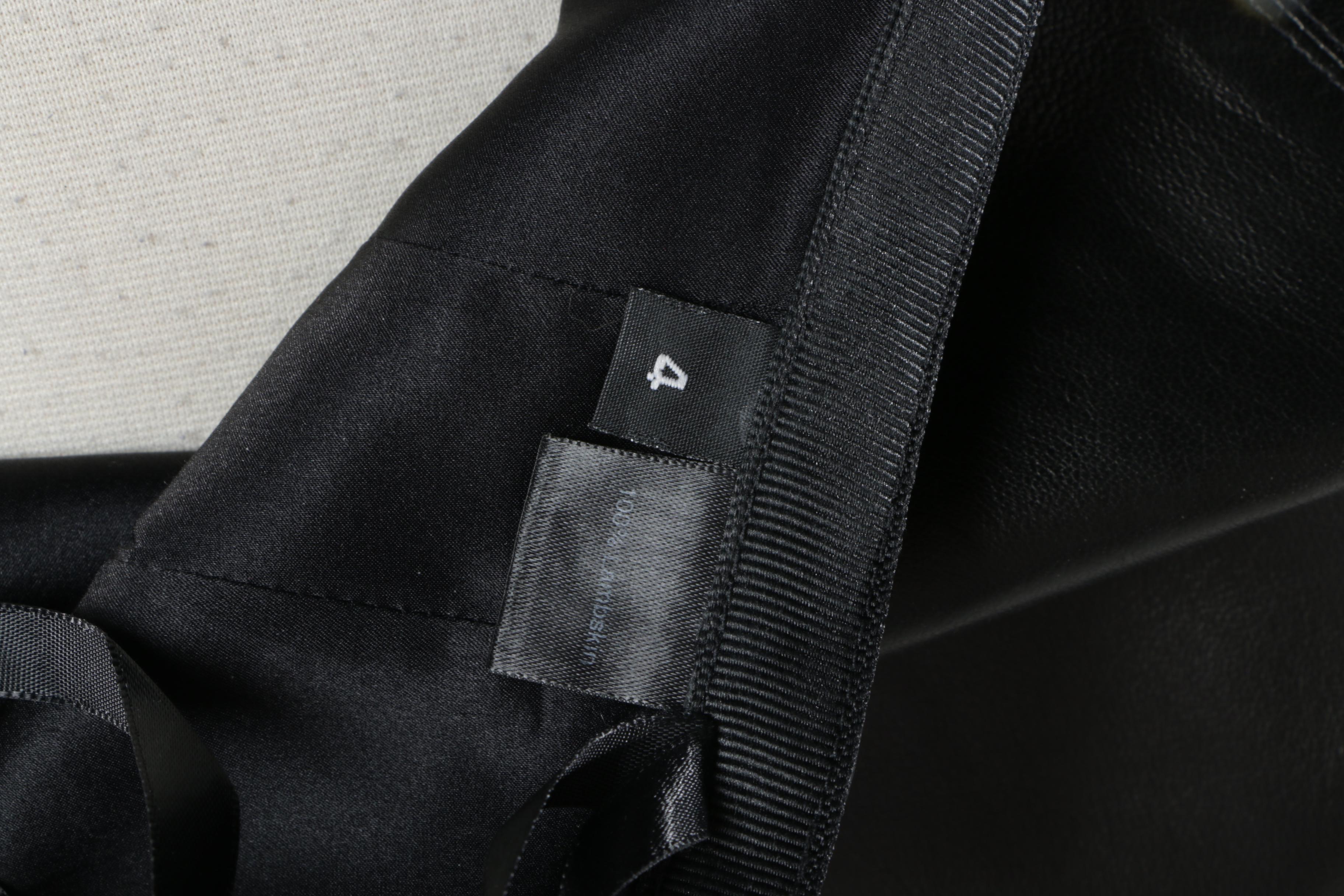 Wes Gordon Debut Collection Black Lambskin Leather Skirt