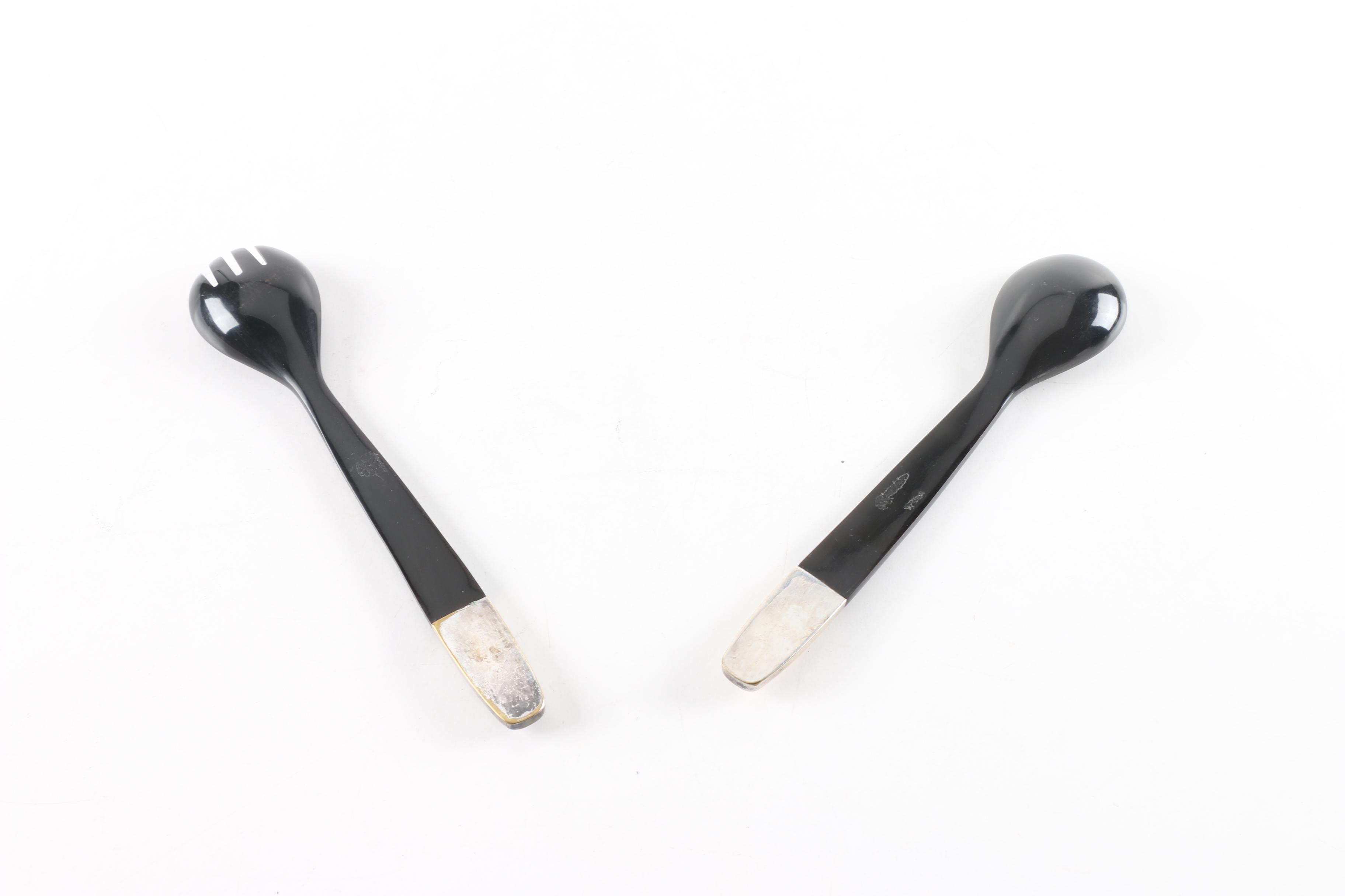 Horn and Silver Accented Tableware