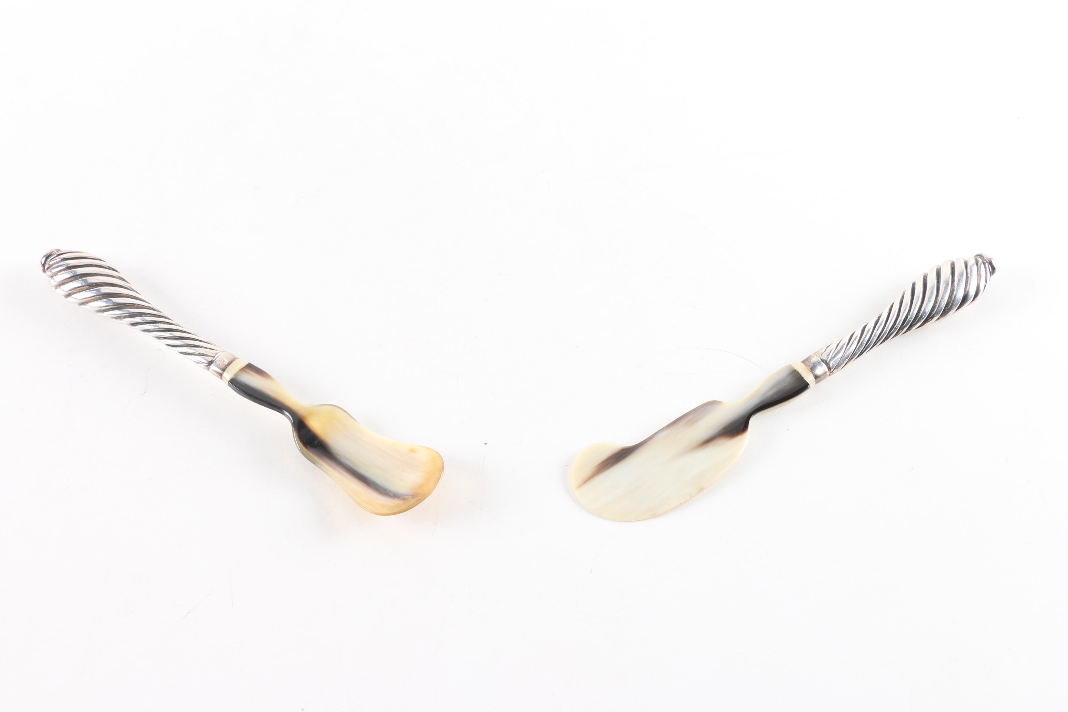 Horn and Silver Accented Tableware