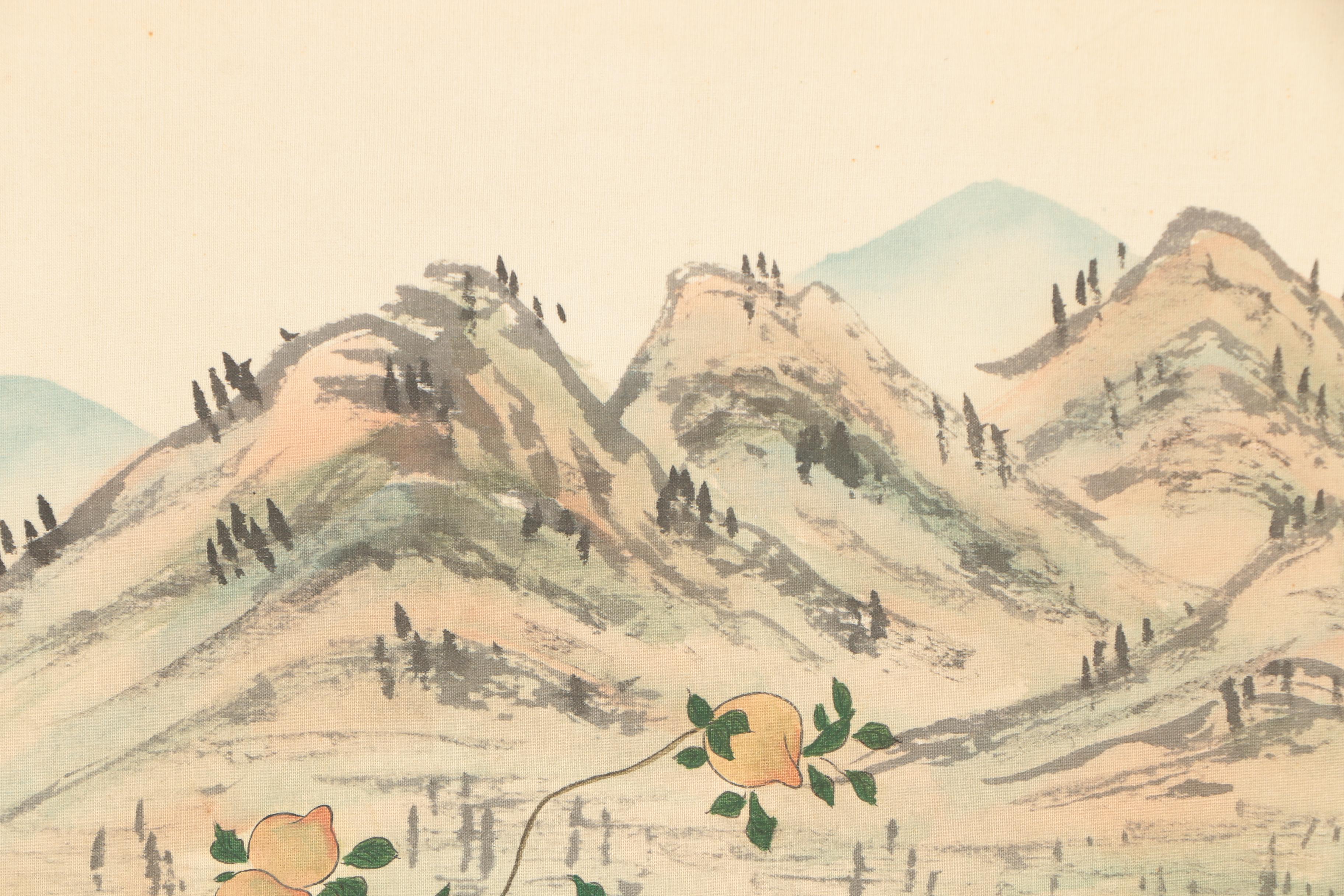 Chinese Gouache Painting of the God of Longevity