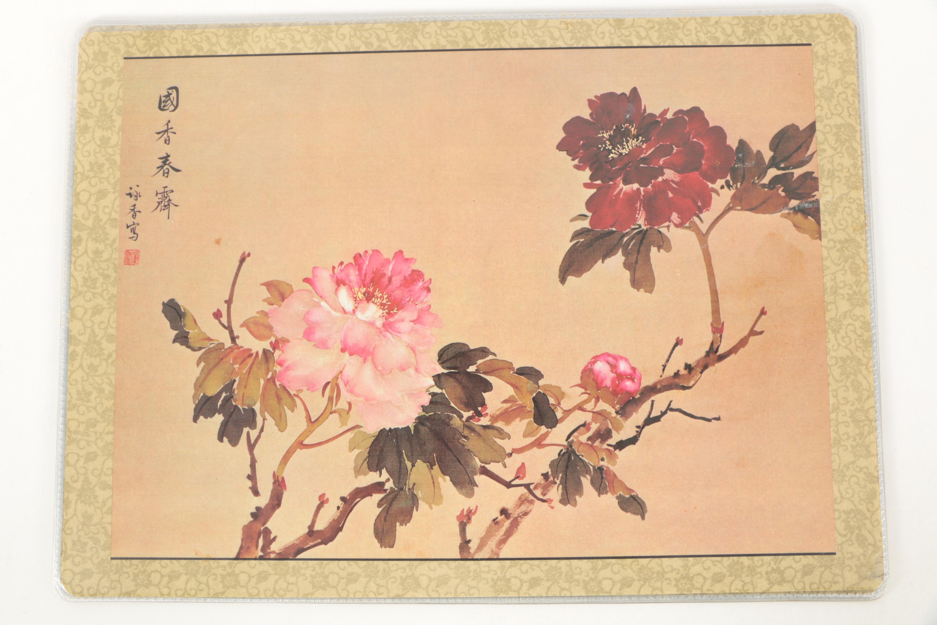 Offset Lithographs Placemats After Chinese Paintings
