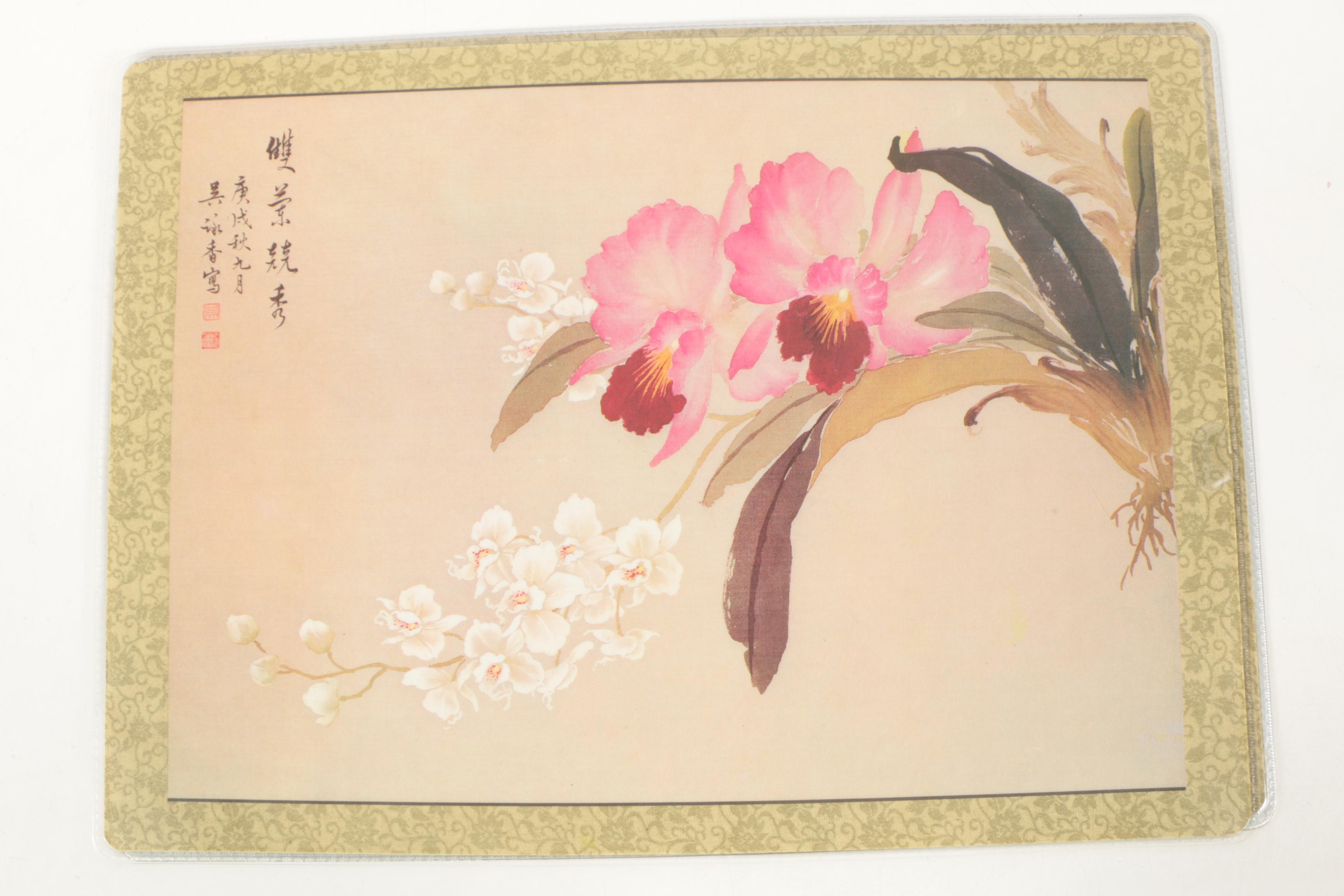 Offset Lithographs Placemats After Chinese Paintings